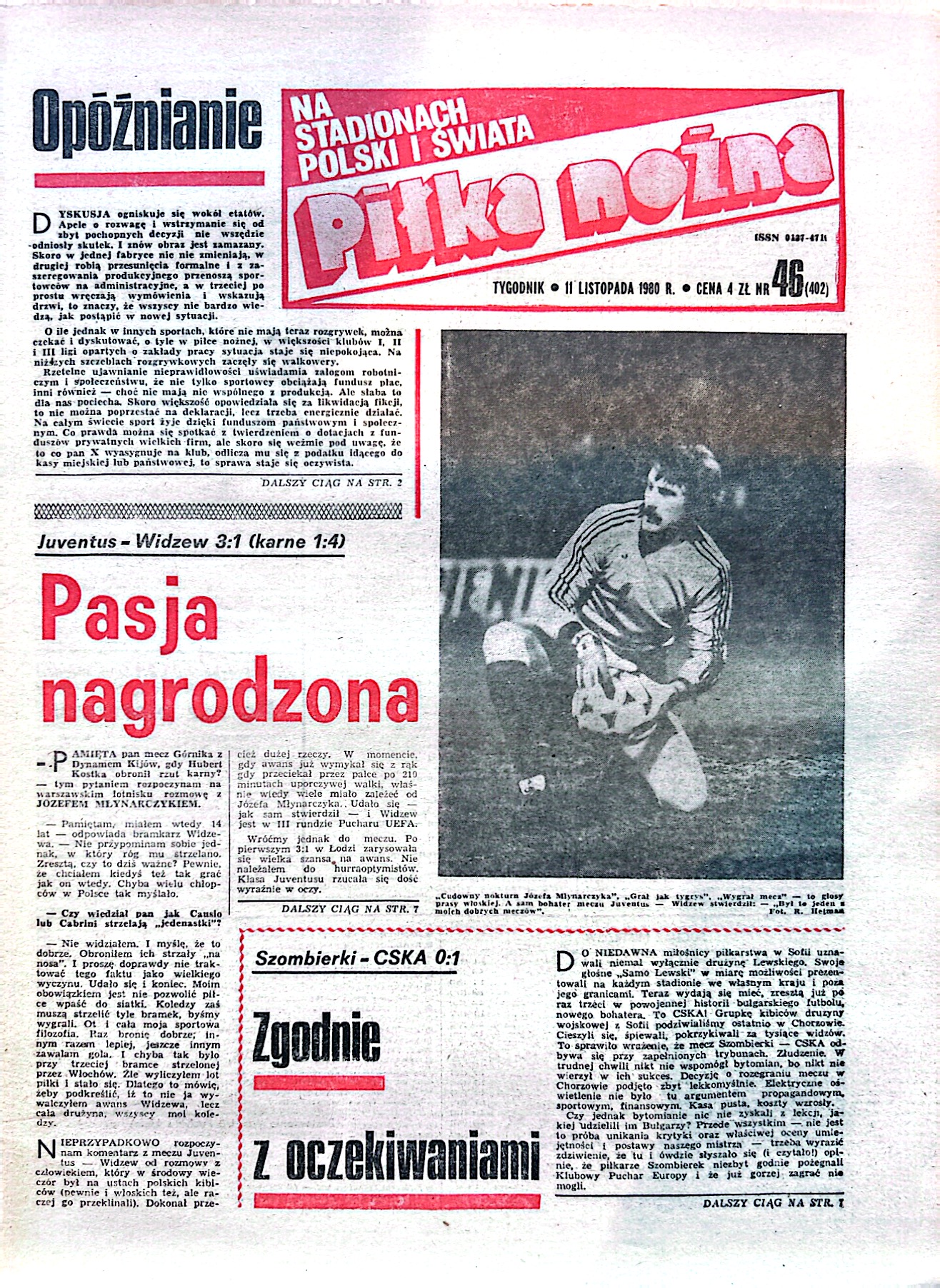 Piłka Nożna po meczu Juventus FC - Widzew Łódź 3:1, k. 1-4 (05.11.1980)