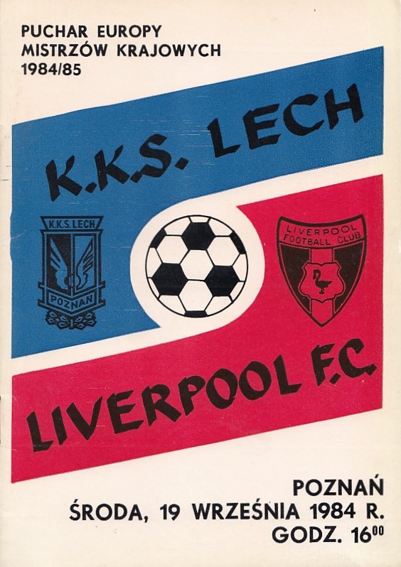 Program meczowy Lech Poznań - Liverpool FC 0:1 (19.09.1984)