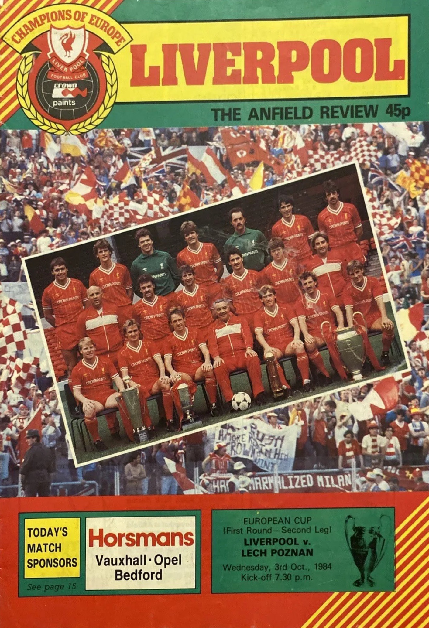 Program meczowy Liverpool FC - Lech Poznań 4:0 (03.10.1984)