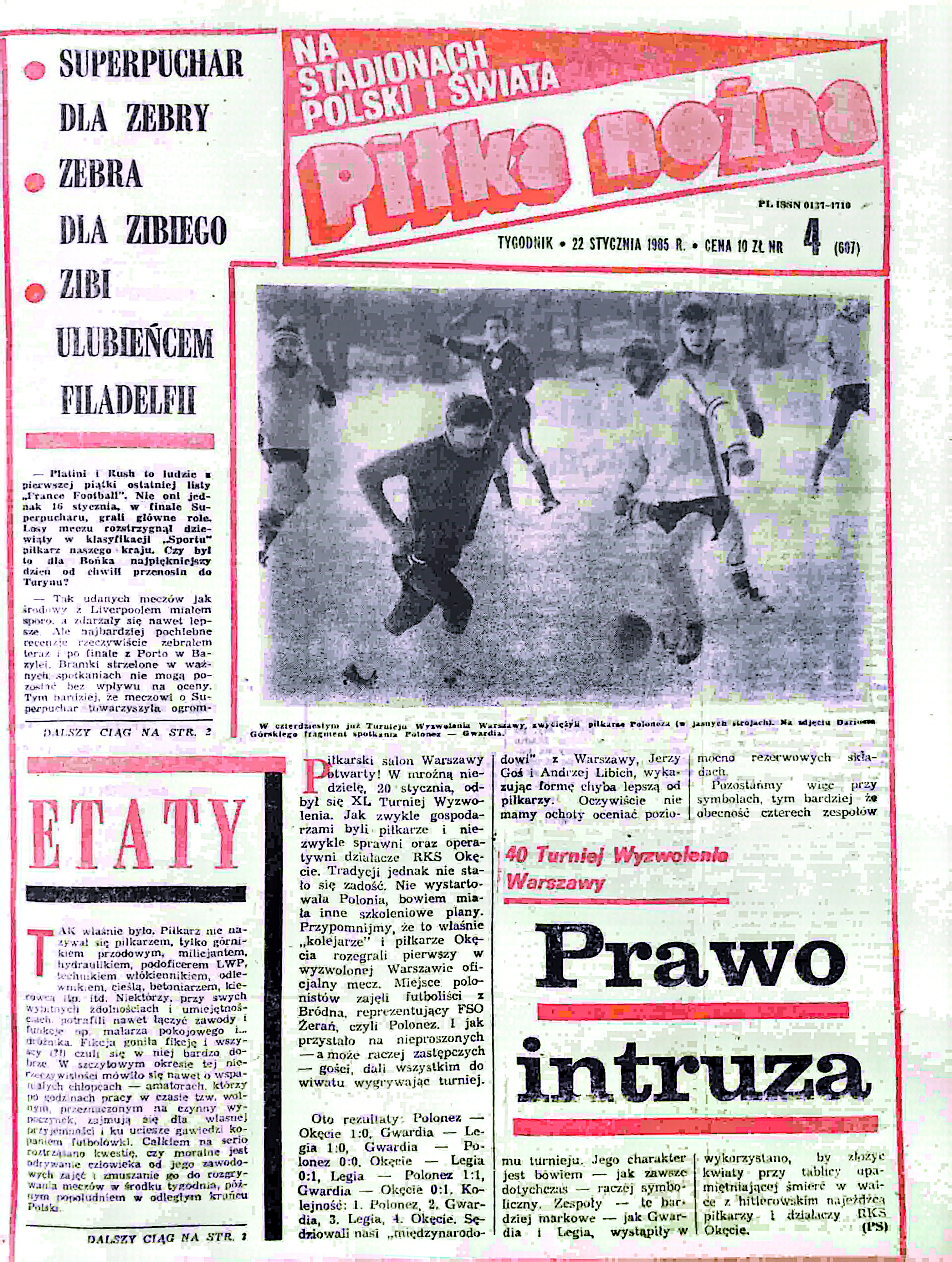 Piłka Nożna po meczu Juventus Turyn - Liverpool FC 2:0 (16.01.1985)