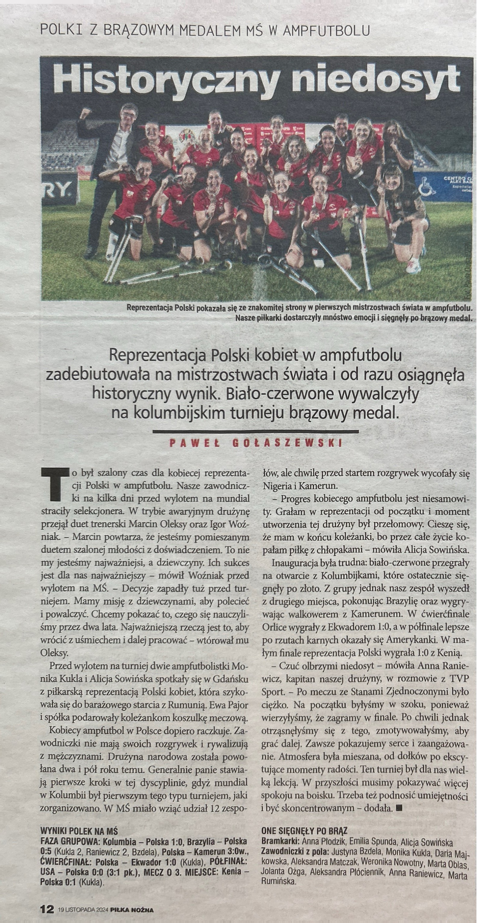 Piłka Nożna po meczu ampfutbolu kobiet Polska - Kenia 1:0 (10.11.2024)