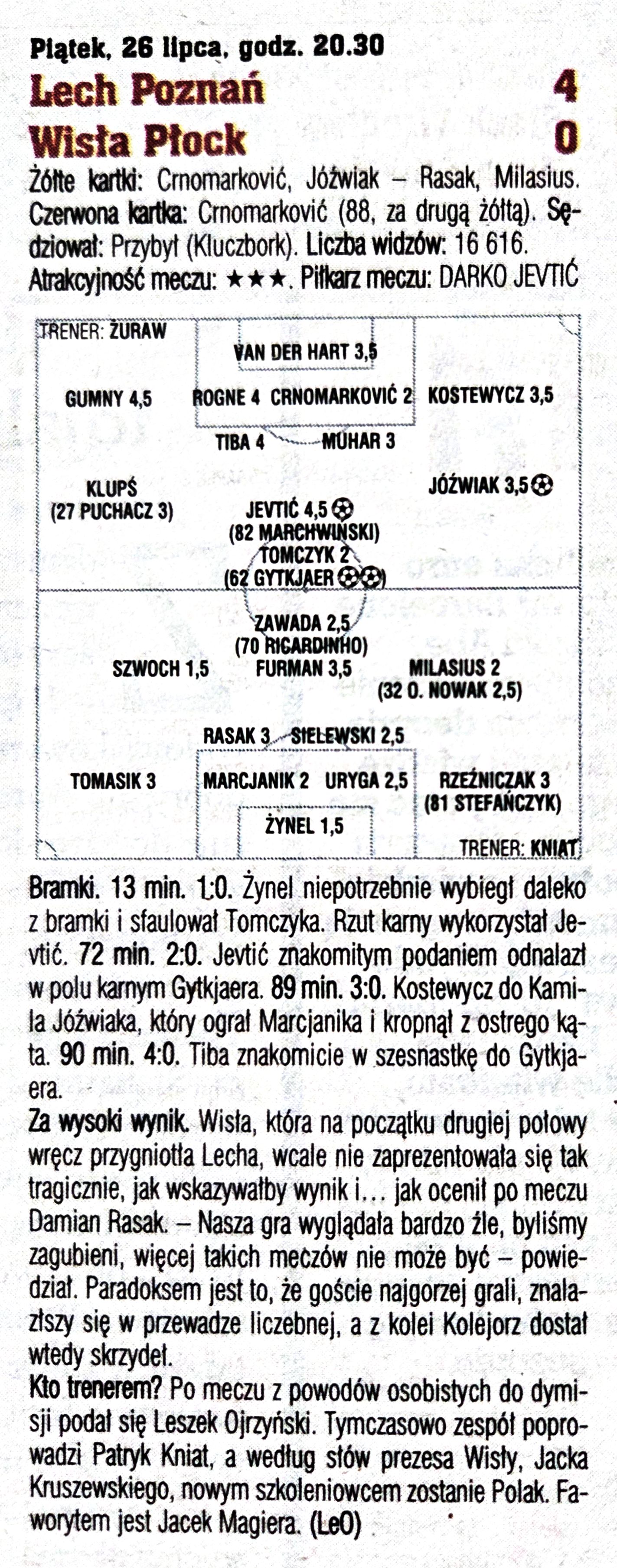 Lech Poznań - Wisła Płock 4:0, 26.07.2019 Tygodnik Piłka Nożna