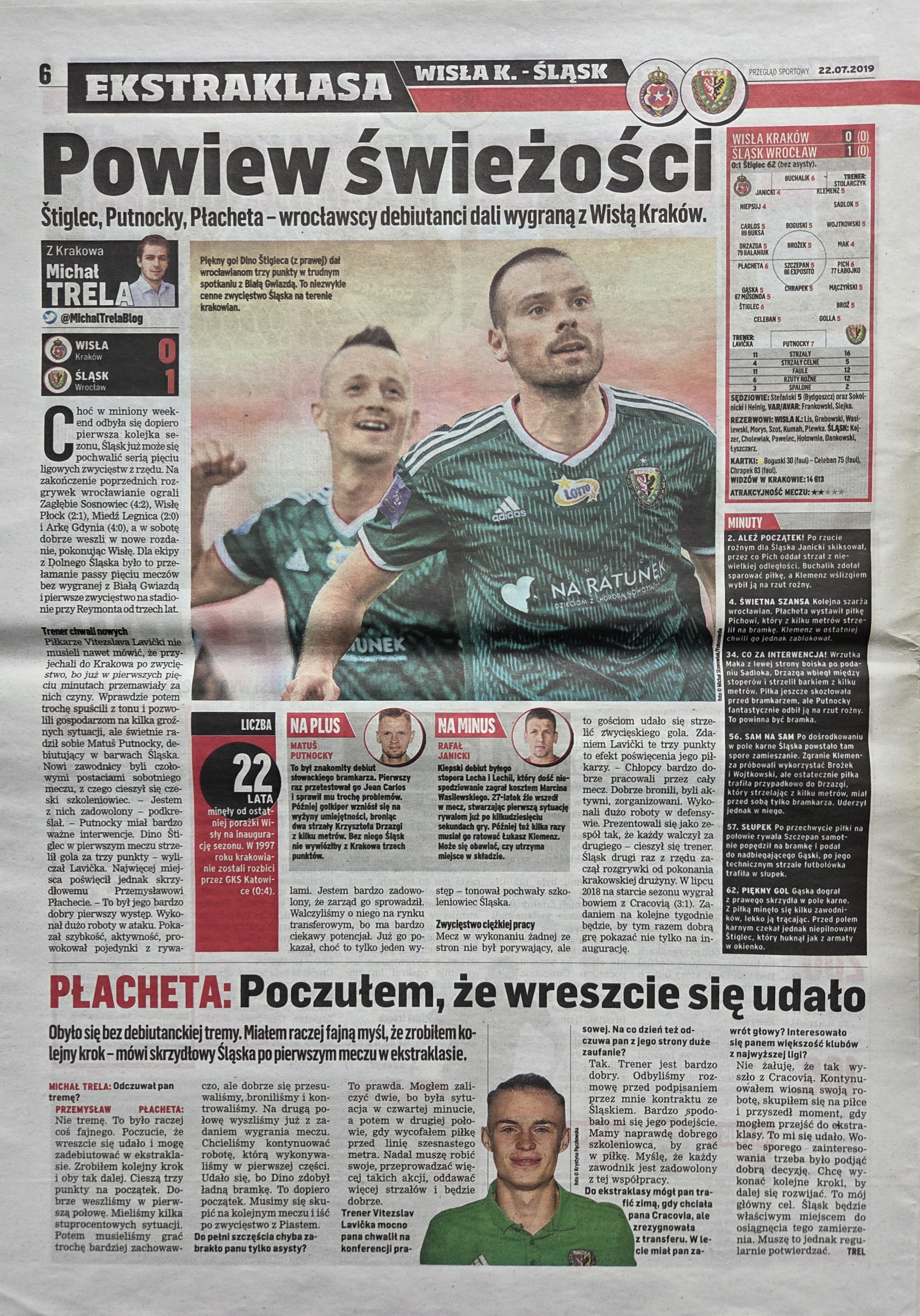 Wisła Kraków - Śląsk Wrocław 0:1, 20.07.2019 Przegląd Sportowy