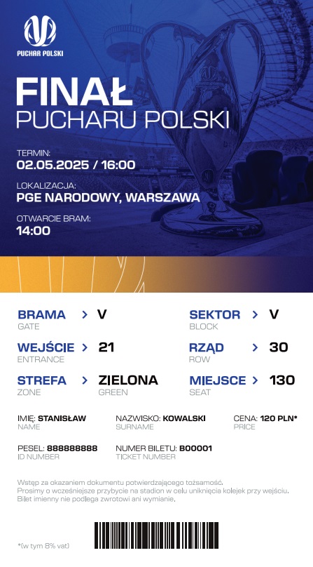 Pogoń Szczecin - Legia Warszawa 3:4, 02.05.2025 Bilet