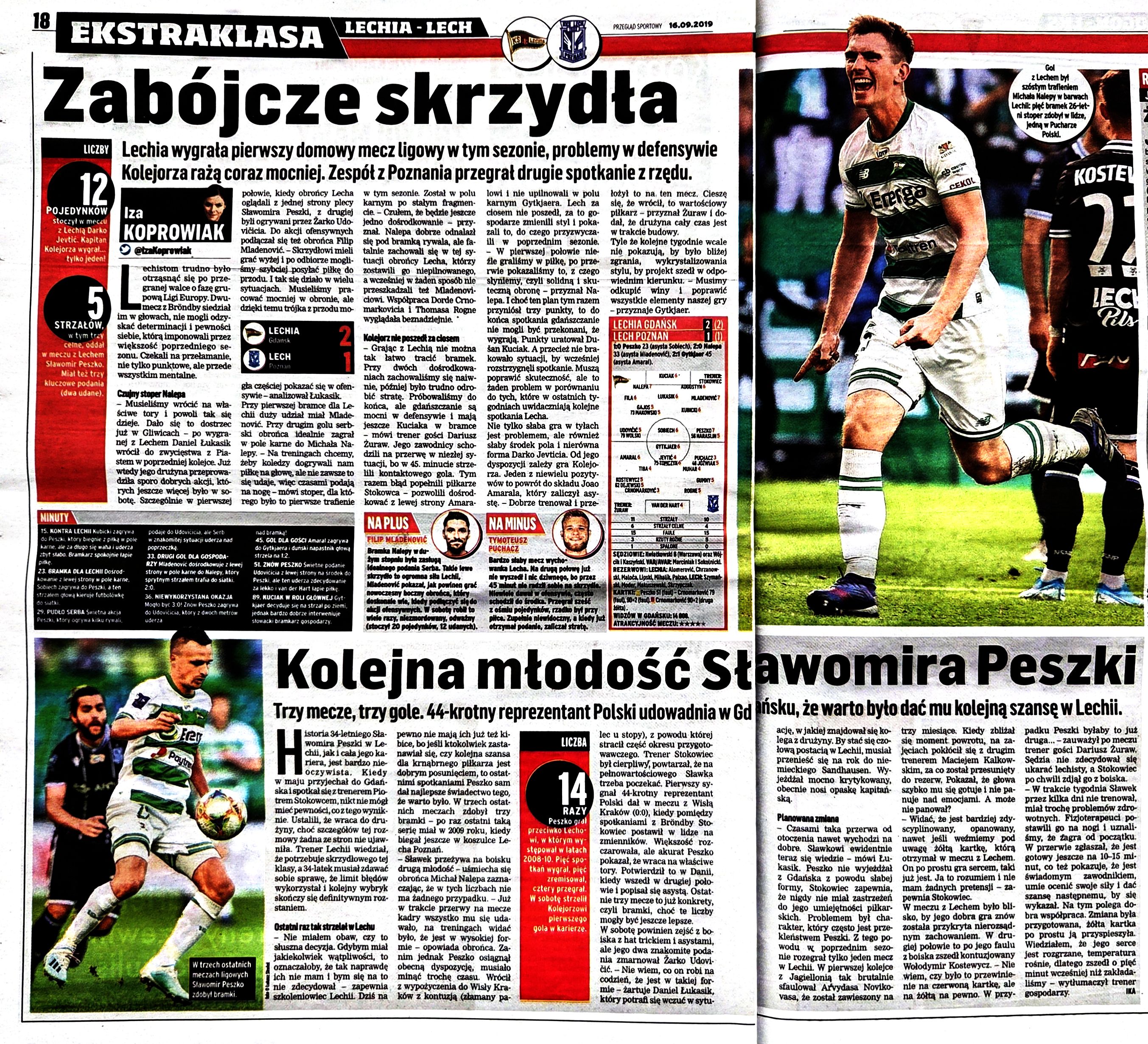 Lechia Gdańsk - Lech Poznań 2:1, 14.09.2019 Przegląd Sportowy