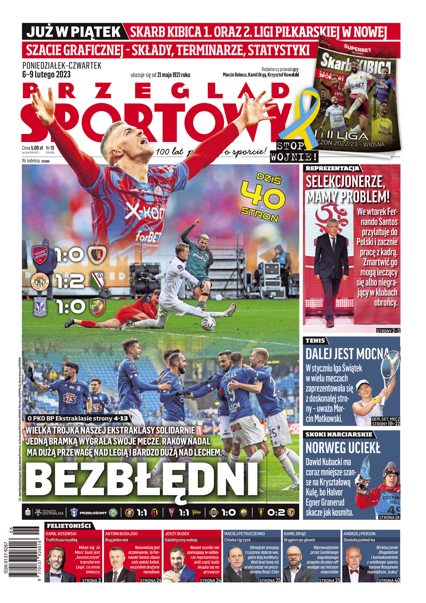 Przegląd Sportowy po meczu Zagłębie Lubin - Legia Warszawa 1:2 (04.02.2023)