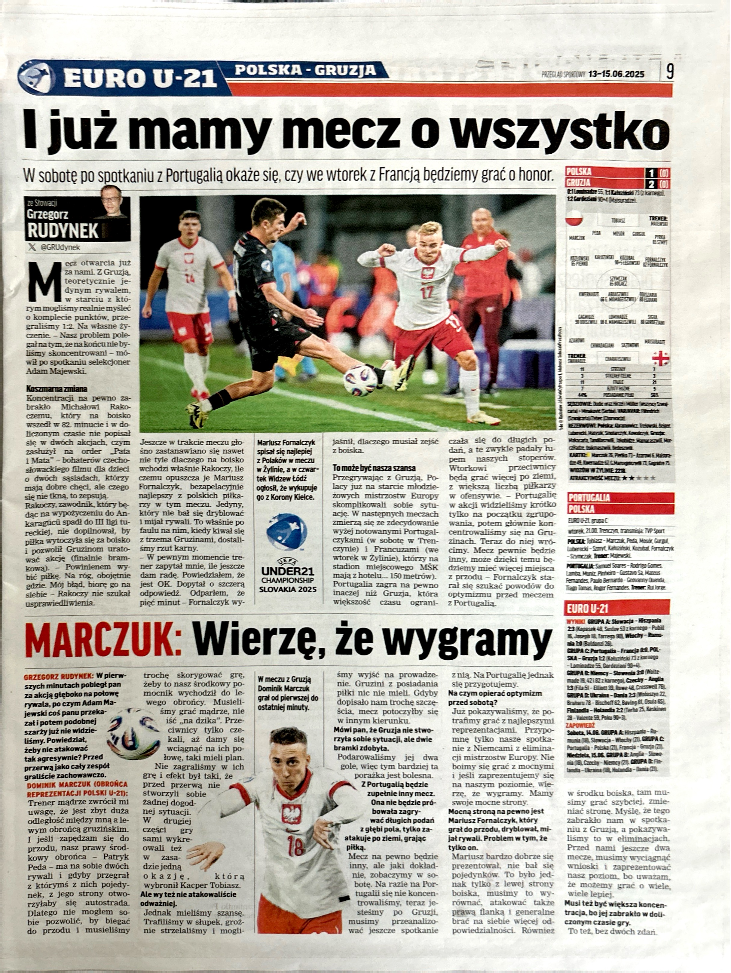 Przegląd Sportowy po meczu U21 Polska - Gruzja 1:2 (11.06.2025)