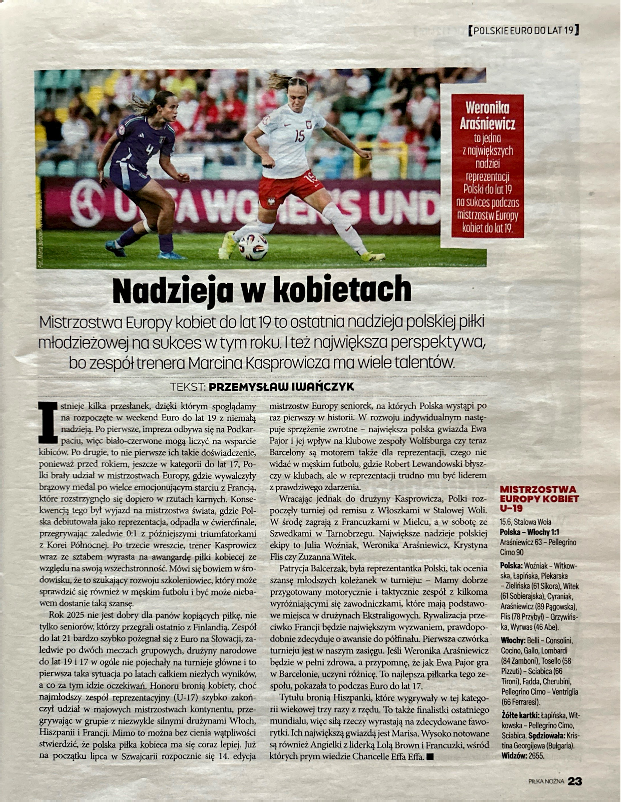 Piłka Nożna po meczu U19 kobiet Polska - Włochy 1:1 (15.06.2025)