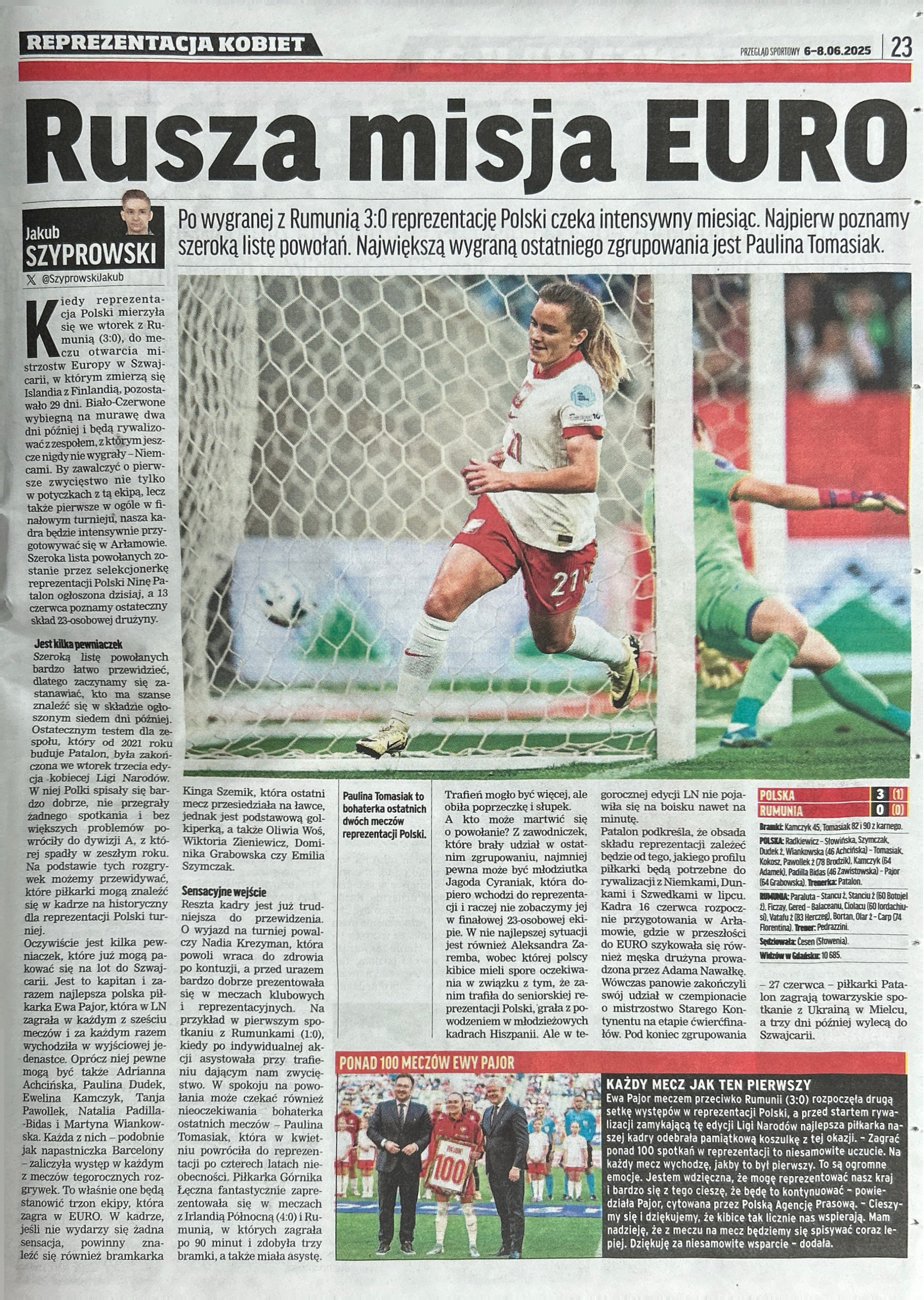 Przegląd Sportowy po meczu kobiet Polska - Rumunia 3:0 (03.06.2025)