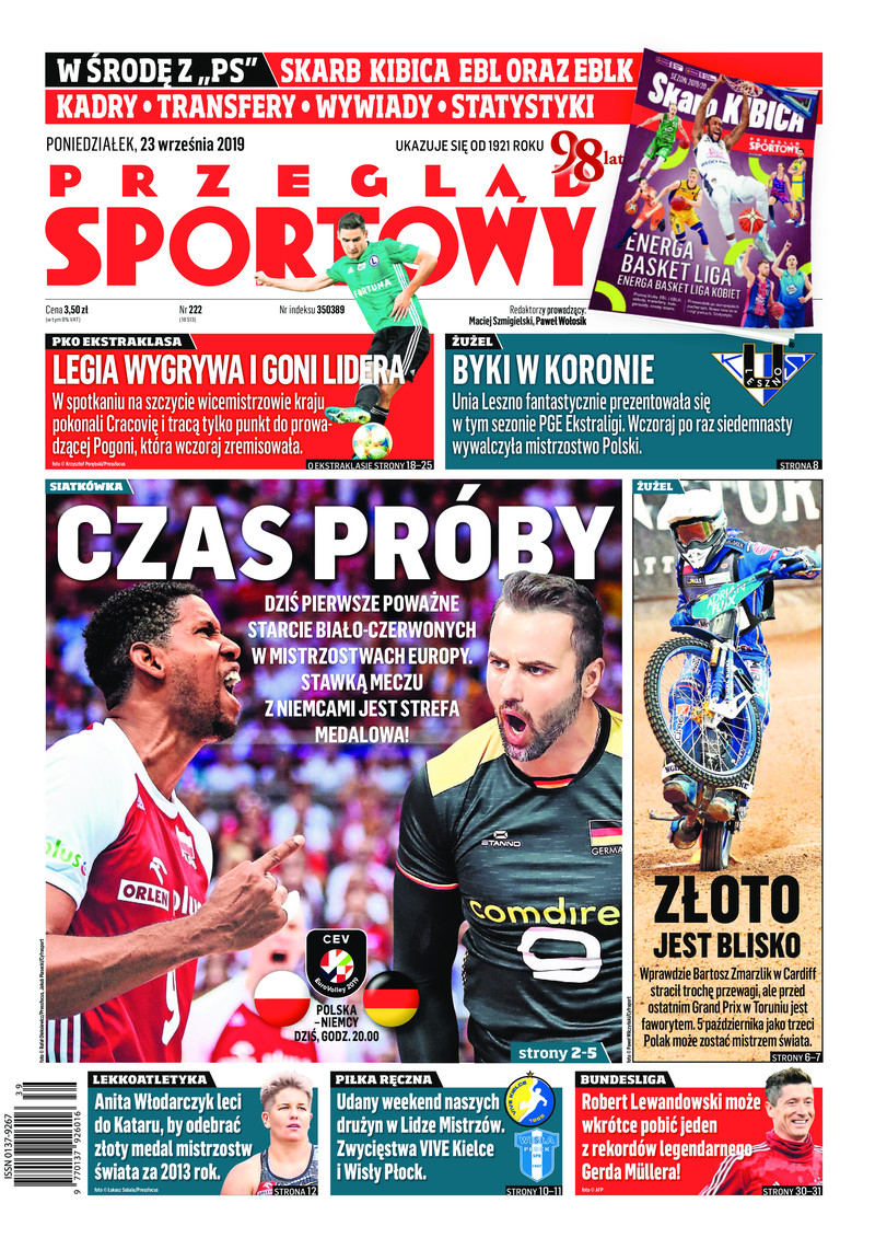 Cracovia - Legia Warszawa 1:2, 22.09.2019 Przegląd Sportowy