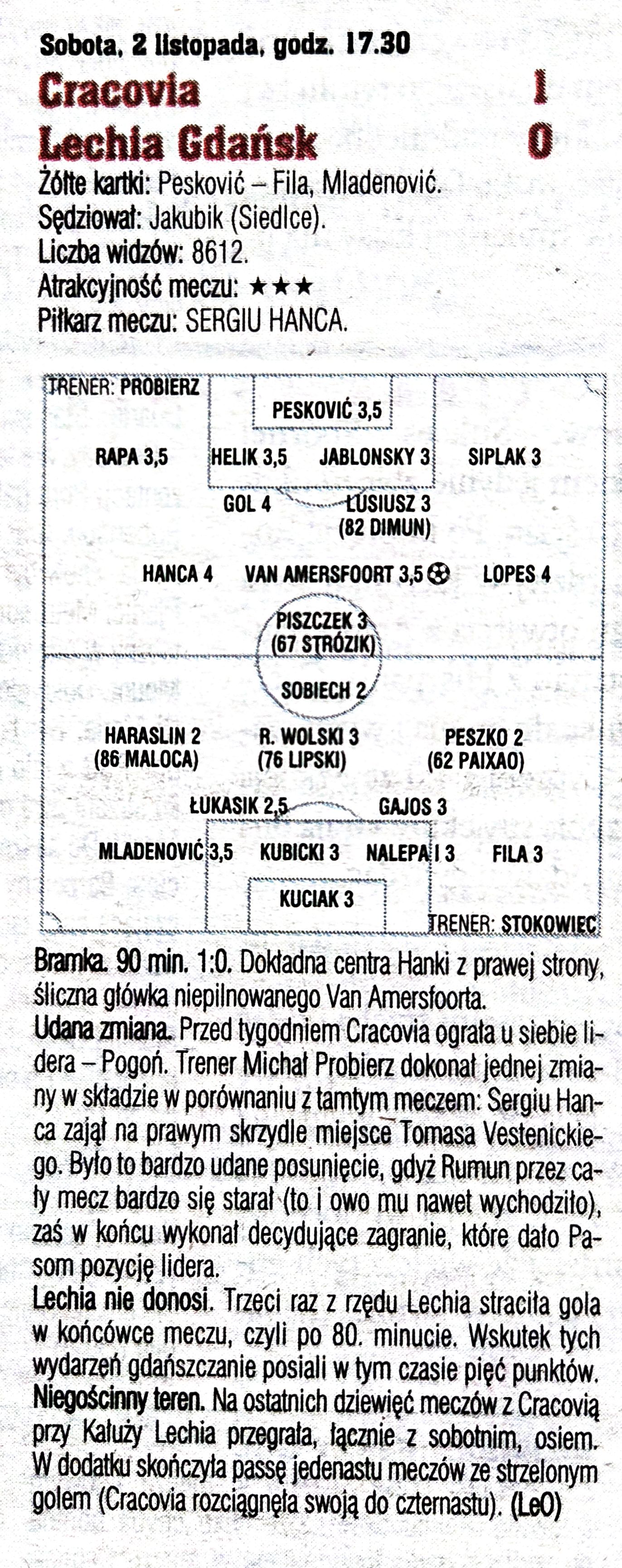 Cracovia - Lechia Gdańsk 1:0, 02.11.2019 Tygodnik Piłka Nożna