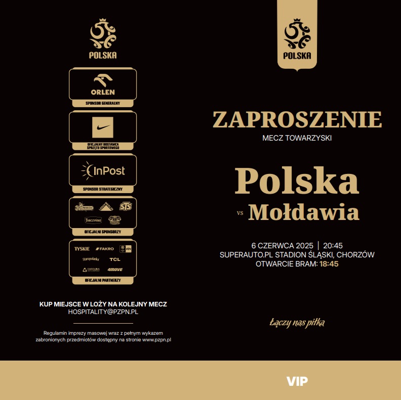 Polska - Mołdawia 2:0, 06.06.2025 Zaproszenia