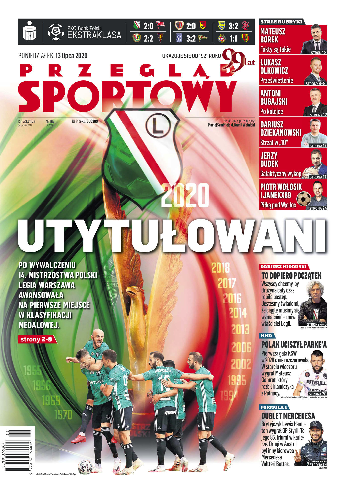 Legia Warszawa - Cracovia 2:0, 11.07.2020 Przegląd Sportowy