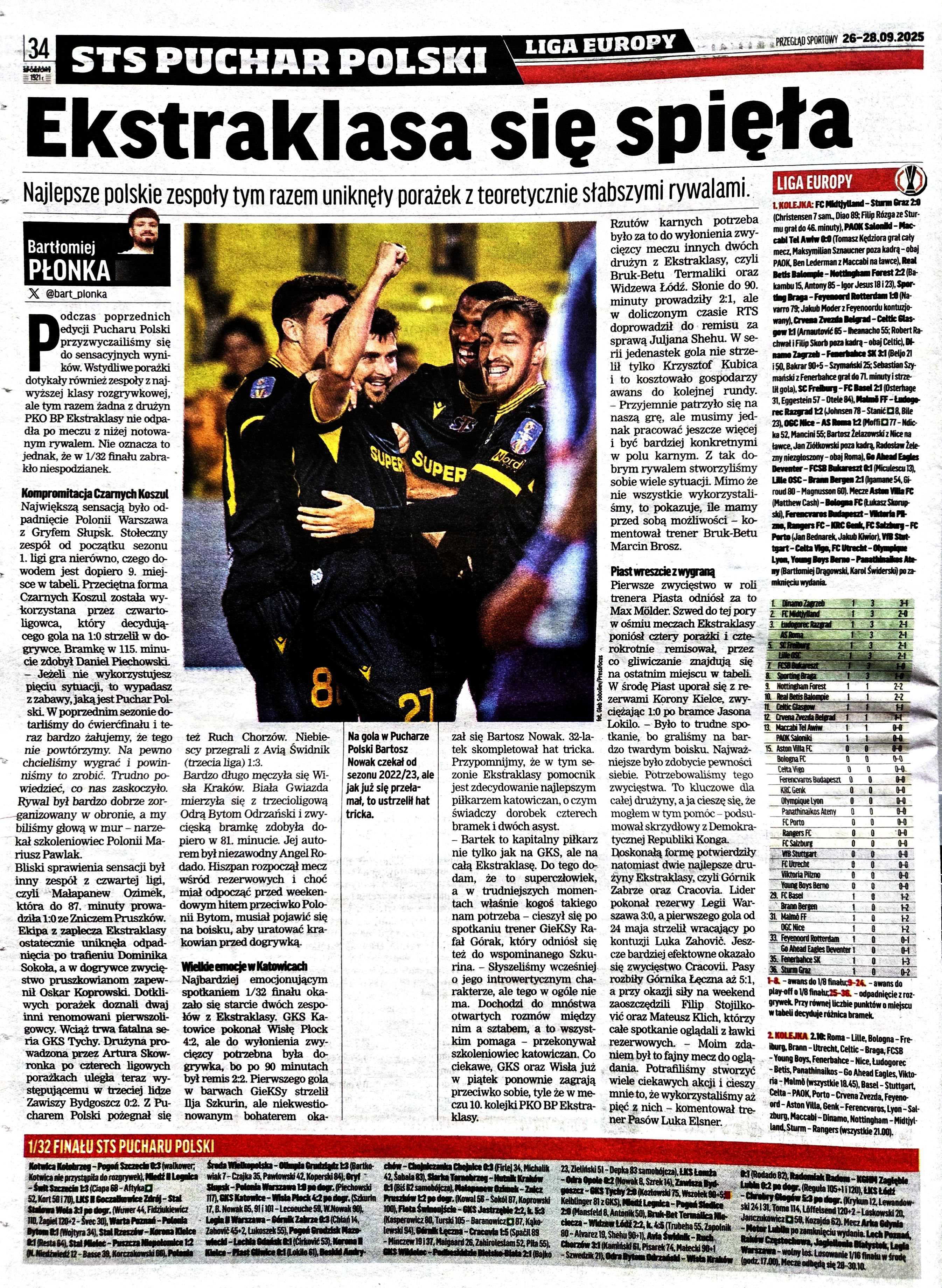 Przegląd Sportowy po meczach 1. rundy STS Pucharu Polski