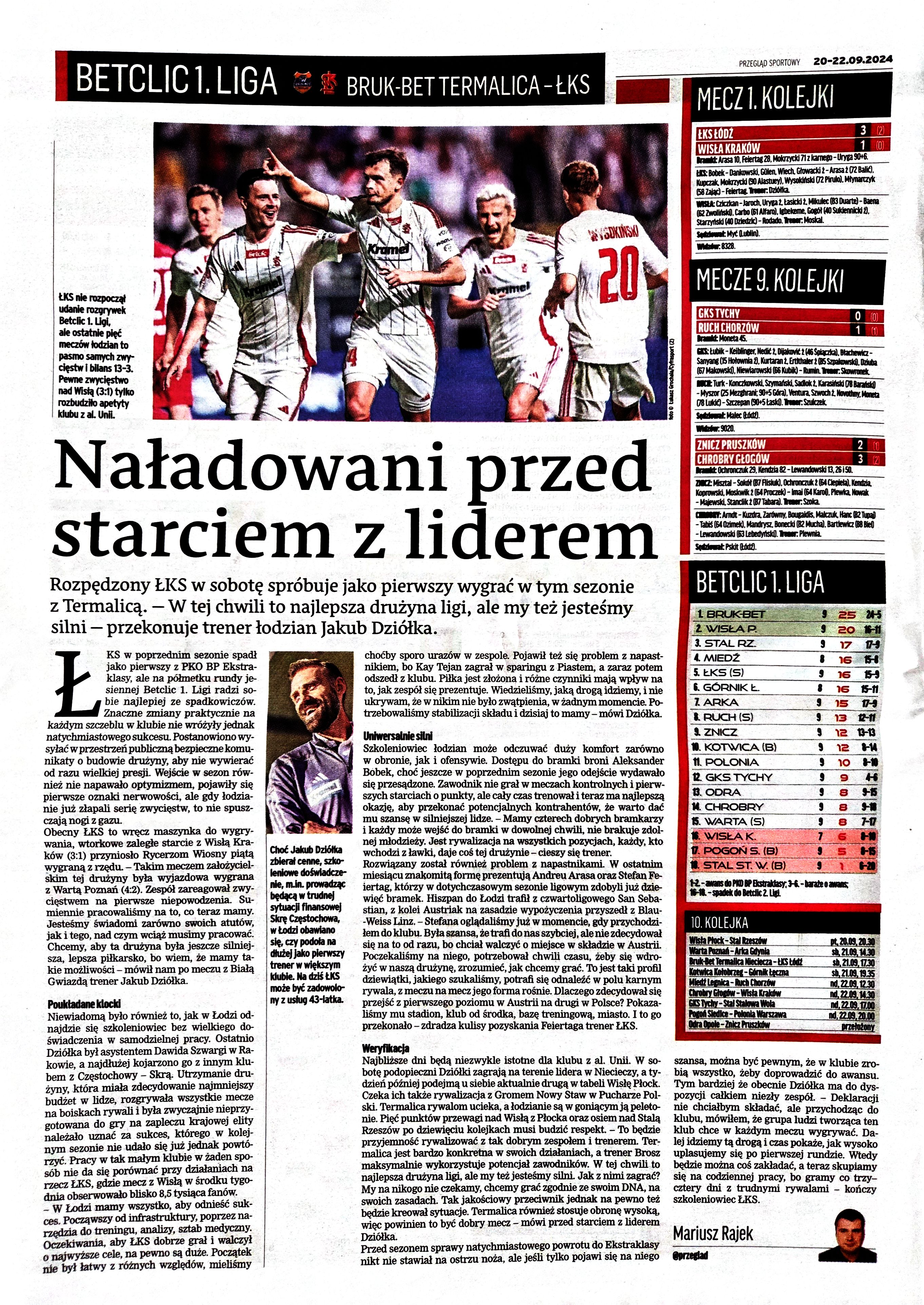 ŁKS Łódź - Wisła Kraków 3:1, 17.09.2024 Przegląd Sportowy