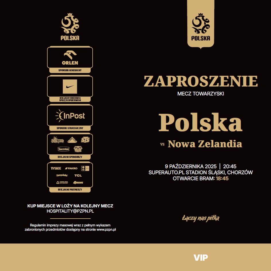 Polska - Nowa Zelandia 1:0, 09.10.2025 Zaproszenie