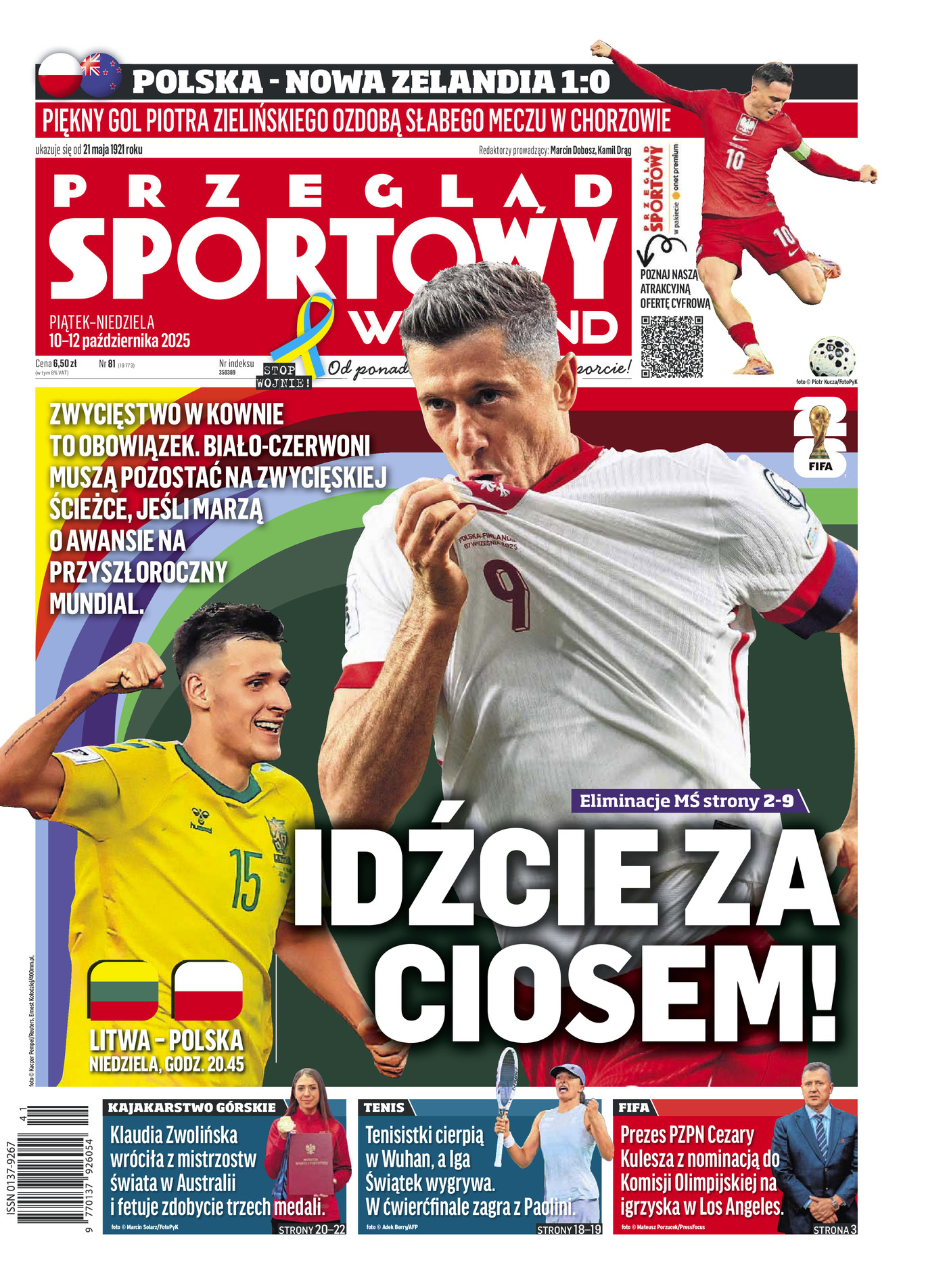 Przegląd Sportowy po meczu Polska - Nowa Zelandia 1:0 (09.10.2025)