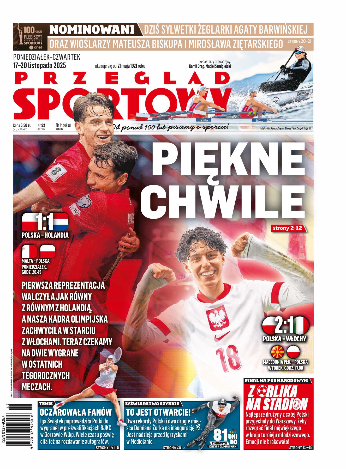 Polska - Holandia 1:1, 14.11.2025 Przegląd Sportowy