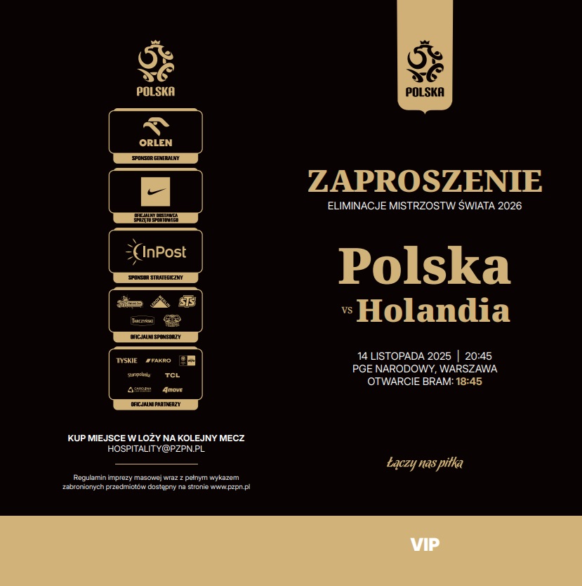Polska - Holandia 1:1, 14.11.2025 Zaproszenie