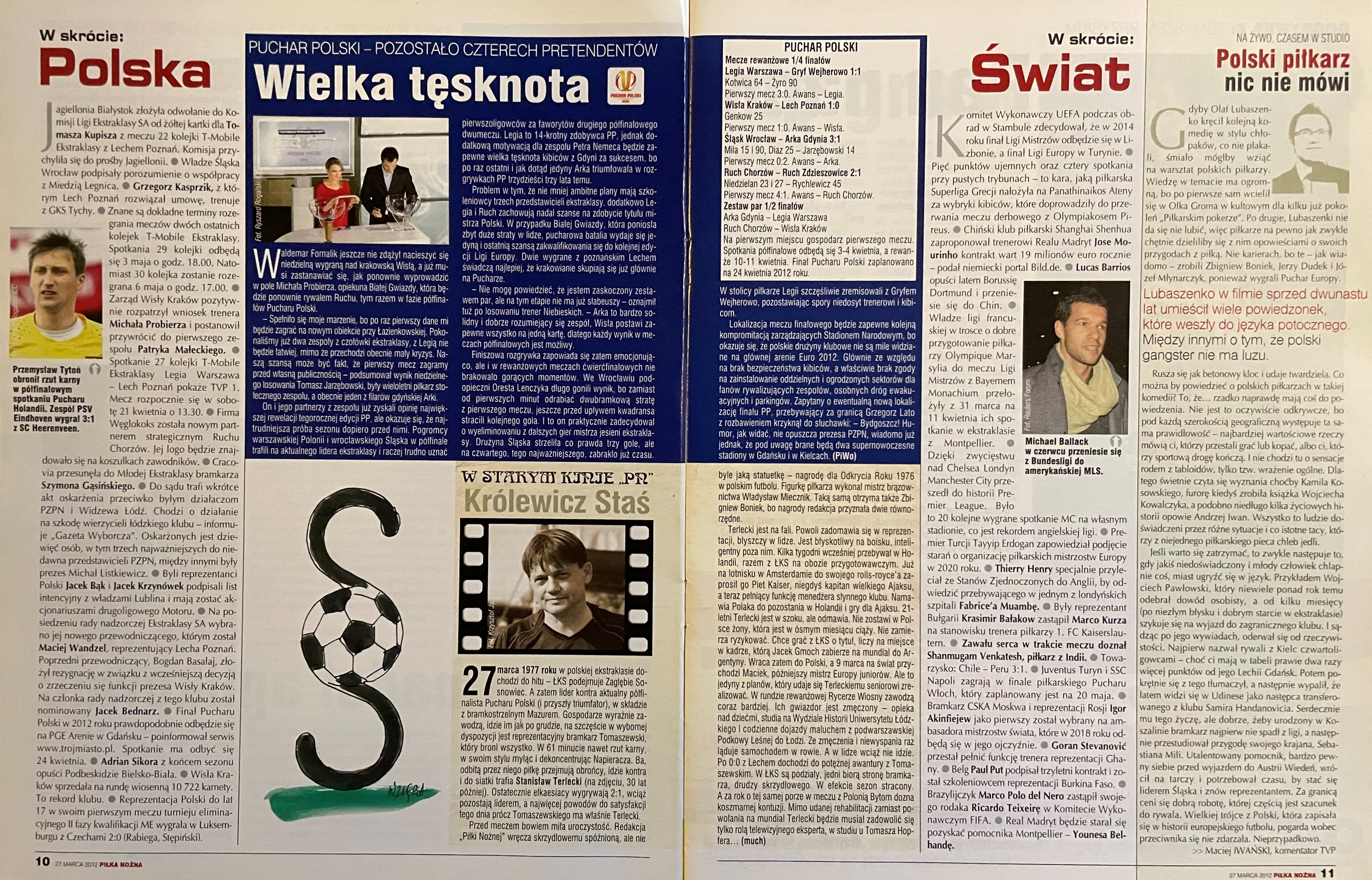 Piłka Nożna po meczu Legia Warszawa - Gryf Wejherowo 1:1 (20.03.2012)