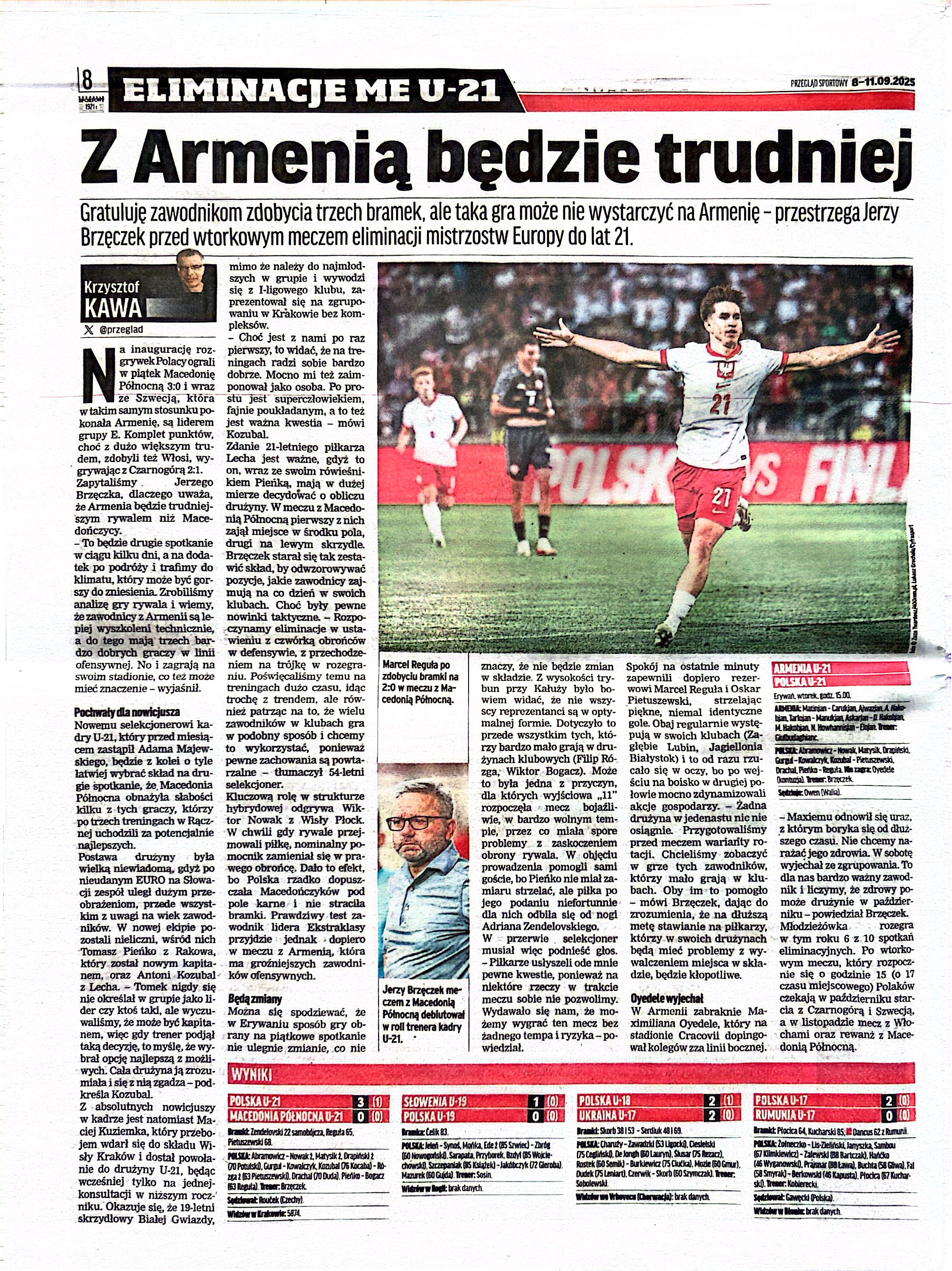 Przegląd Sportowy po meczu U21 Polska - Macedonia Północna 3:0 (05.09.2025)