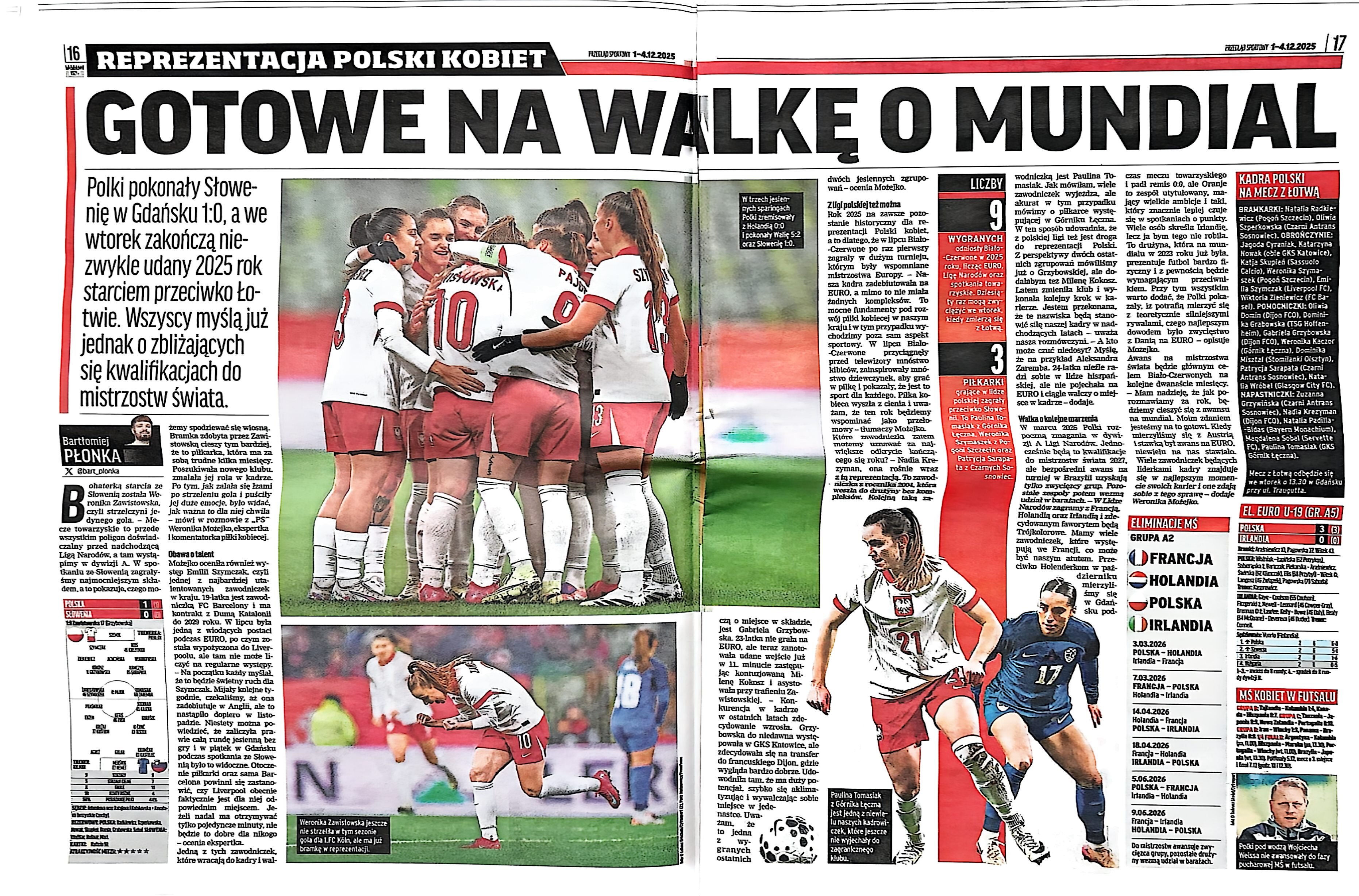 Przegląd Sportowy po meczu kobiet Polska - Słowenia 1:0 (28.11.2025)