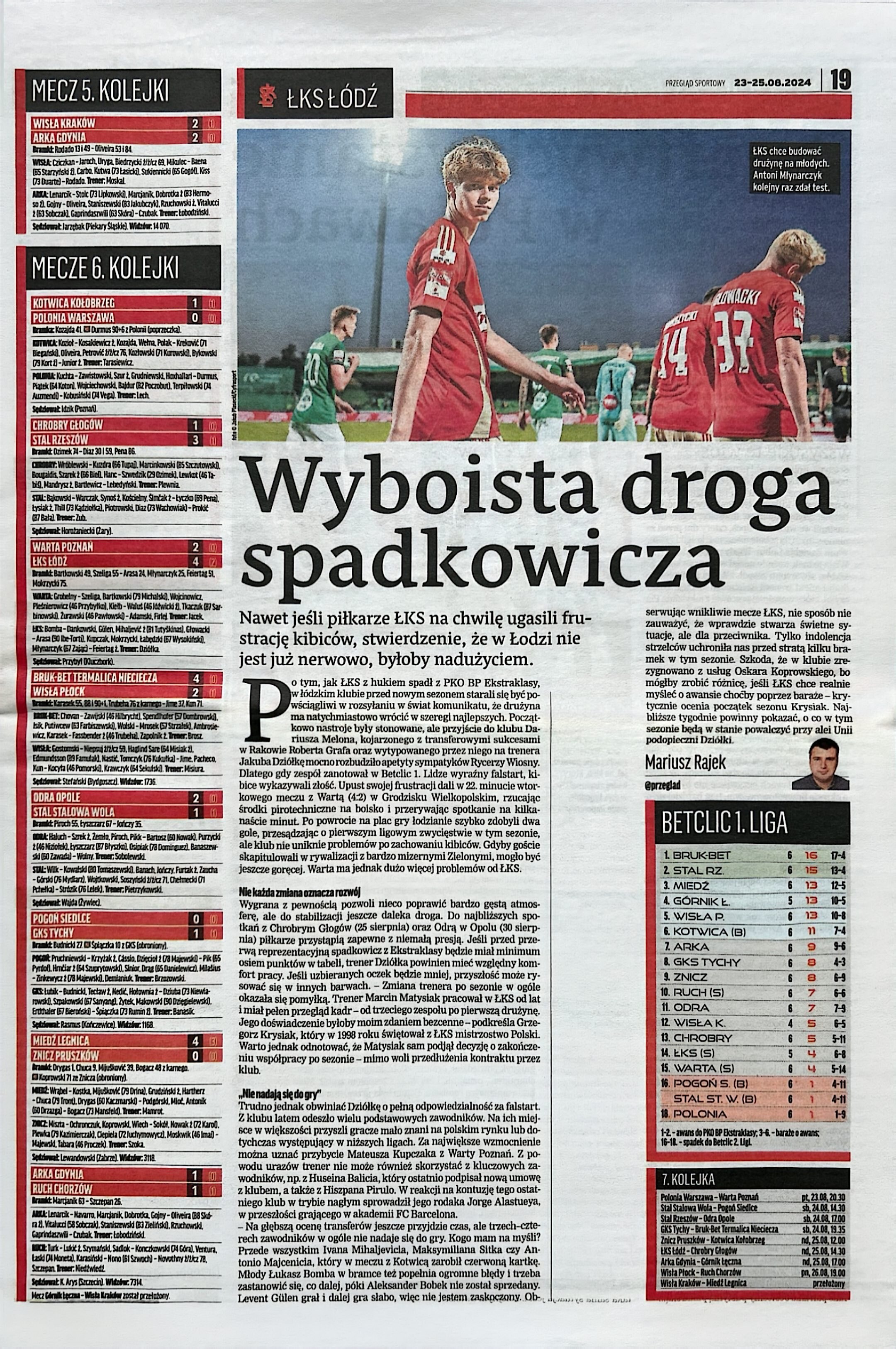 Przegląd Sportowy po meczu Warta Poznań - ŁKS Łódź 2:4 (20.08.2024)