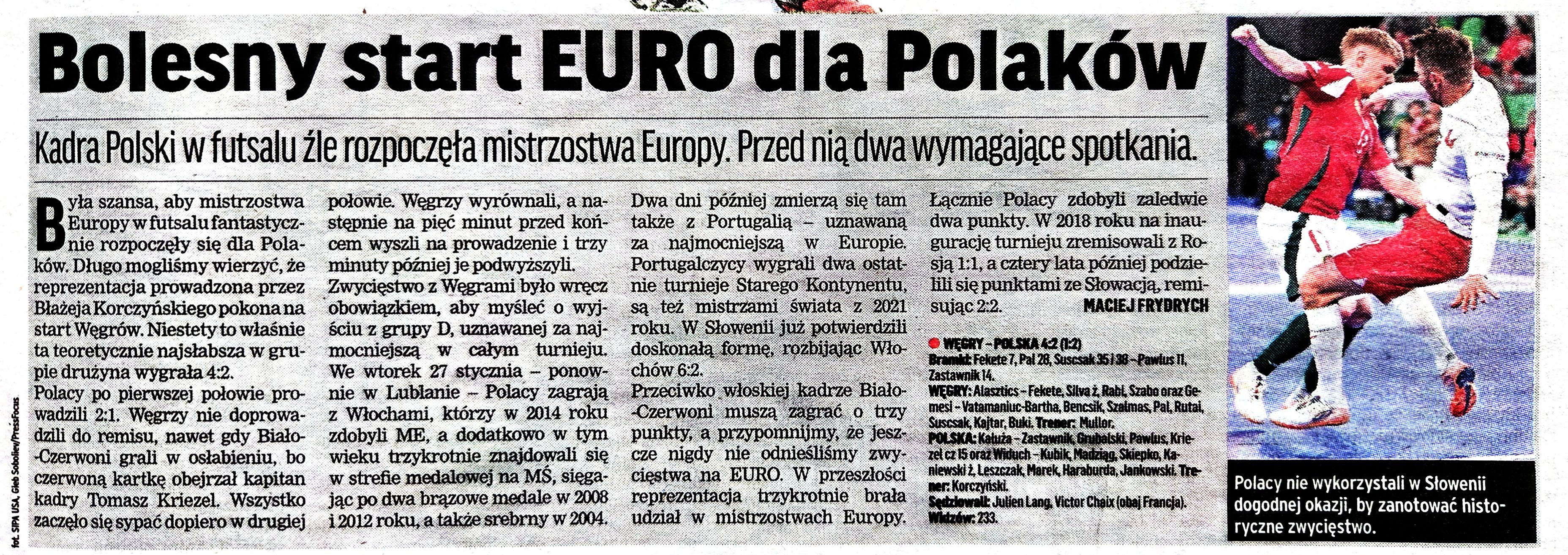 Węgry - Polska 4:2, 24.01.2026 futsal Przegląd Sportowy