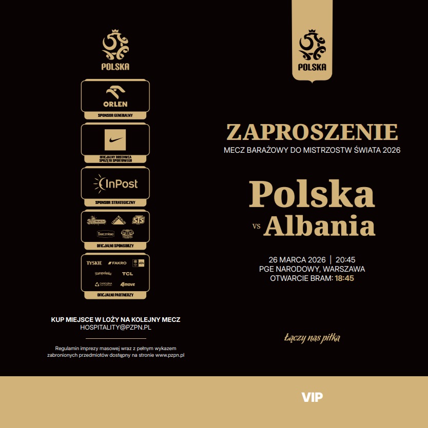 Polska - Albania 2:1, 26.03.2026 Zaproszenie
