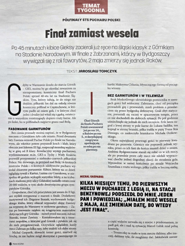 Raków Częstochowa - GKS Katowice 4:4, k. 4-2, 09.04.2026 Tygodnik Piłka Nożna po półfinałach STS Pucharu Polski