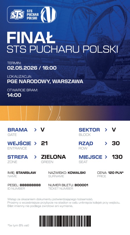 Górnik Zabrze - Raków Częstochowa 2:0, 02.05.2026 Bilet