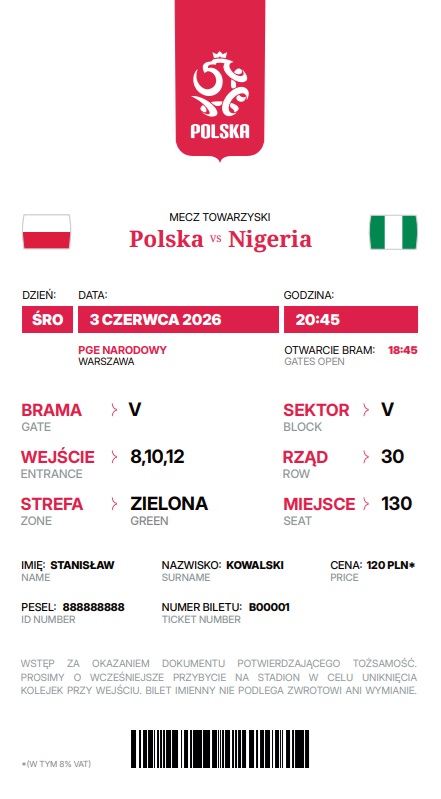 Polska - Nigeria 2:2, 03.06.2026