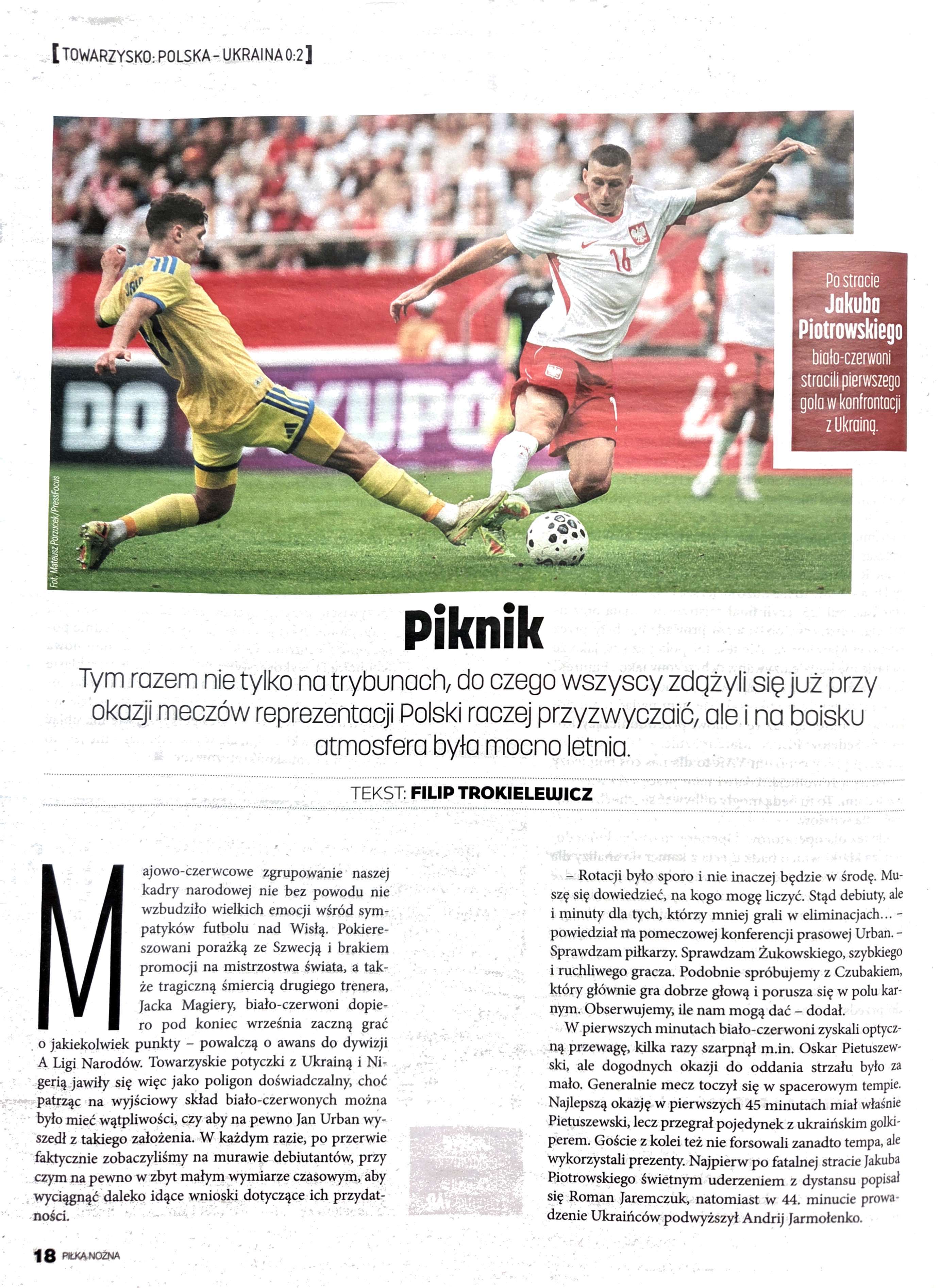Polska - Ukraina 0:2, 31.05.2026 Tygodnik Piłka Nożna