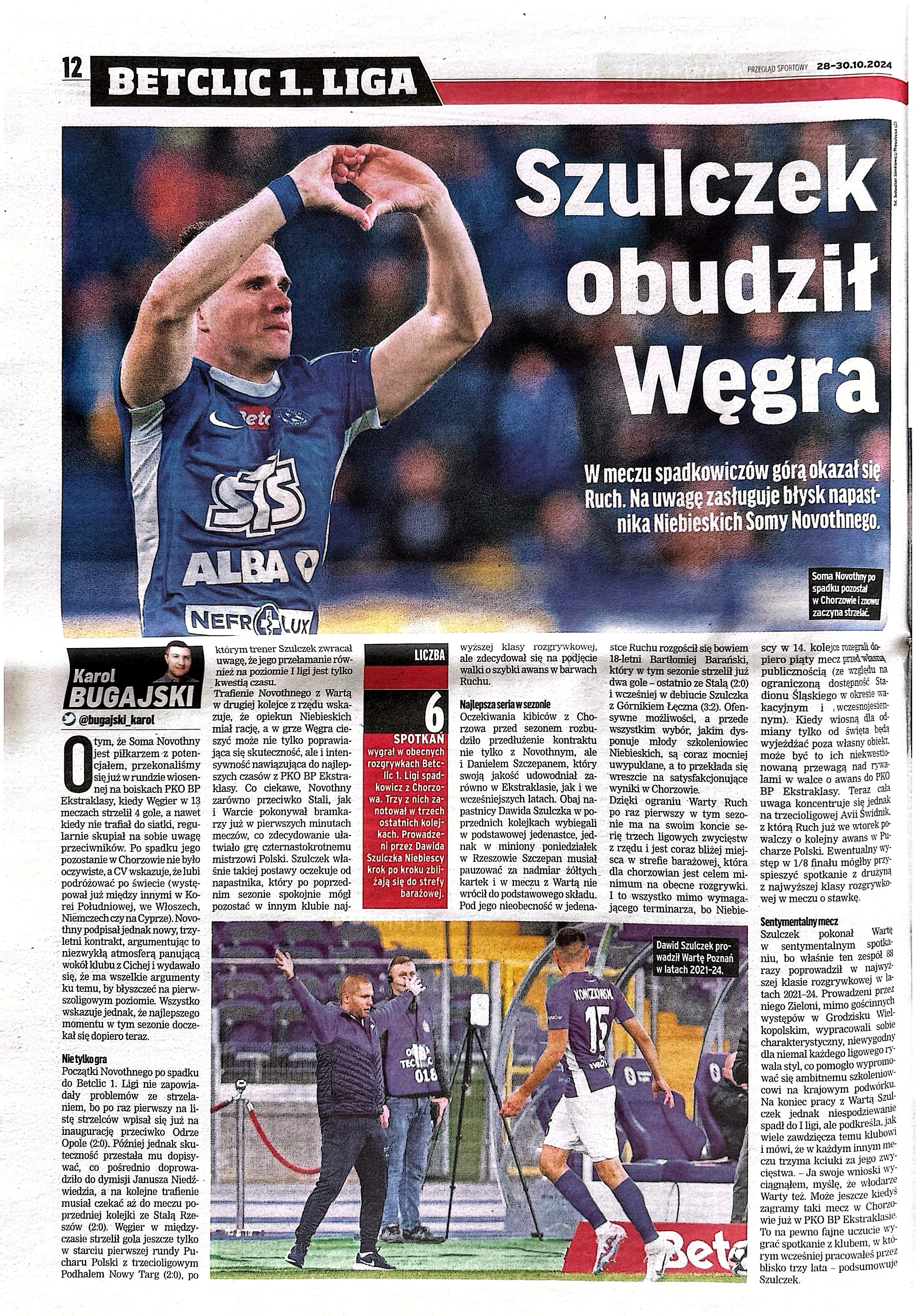 Przegląd Sportowy po meczu Ruch Chorzów - Warta Poznań 2:1 (25.10.2024)