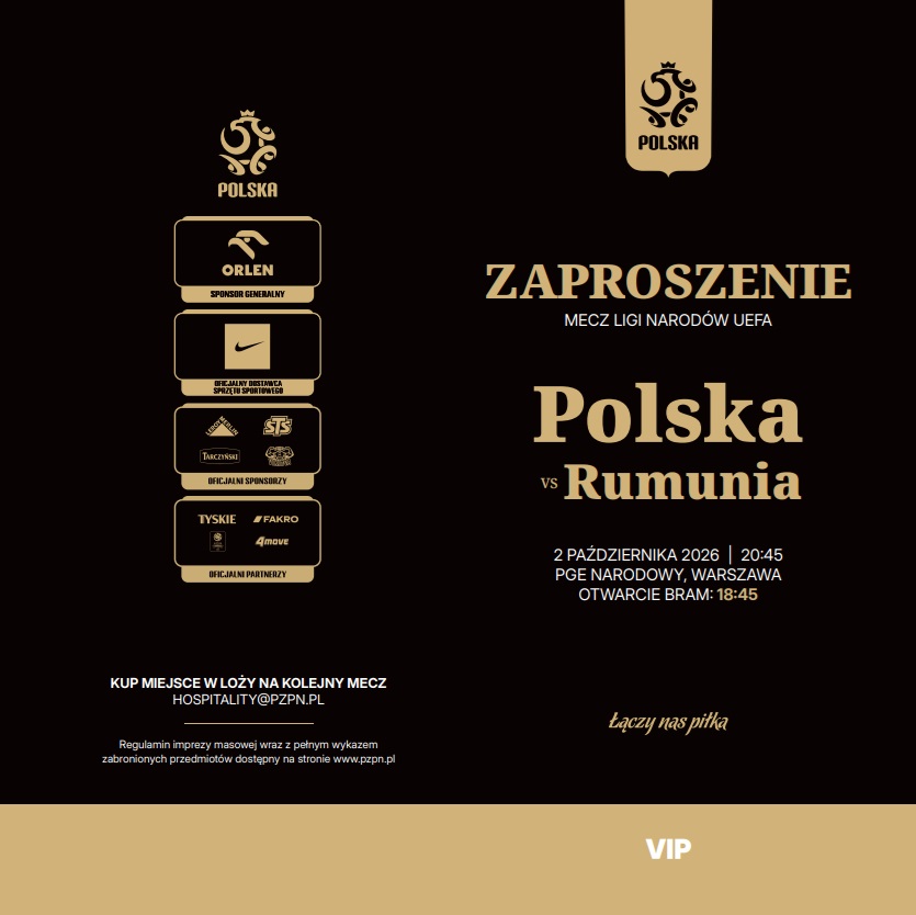 Polska - Rumunia 6:0, 02.10.2026 Zaproszenie