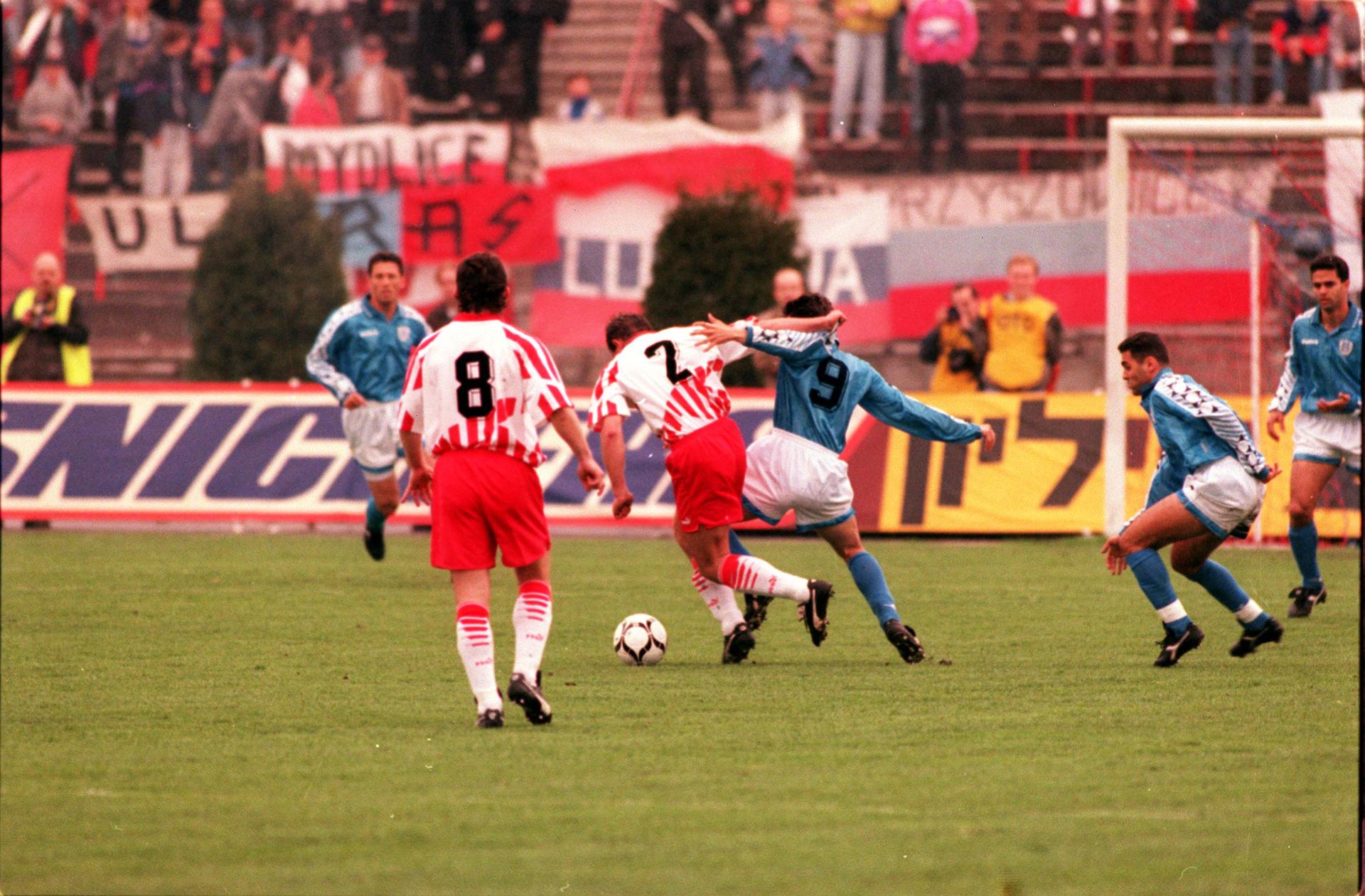Spotkanie eliminacji mistrzostw Europy Polska - Izrael 4:3 z 1995 roku na stadionie Górnika Zabrze.