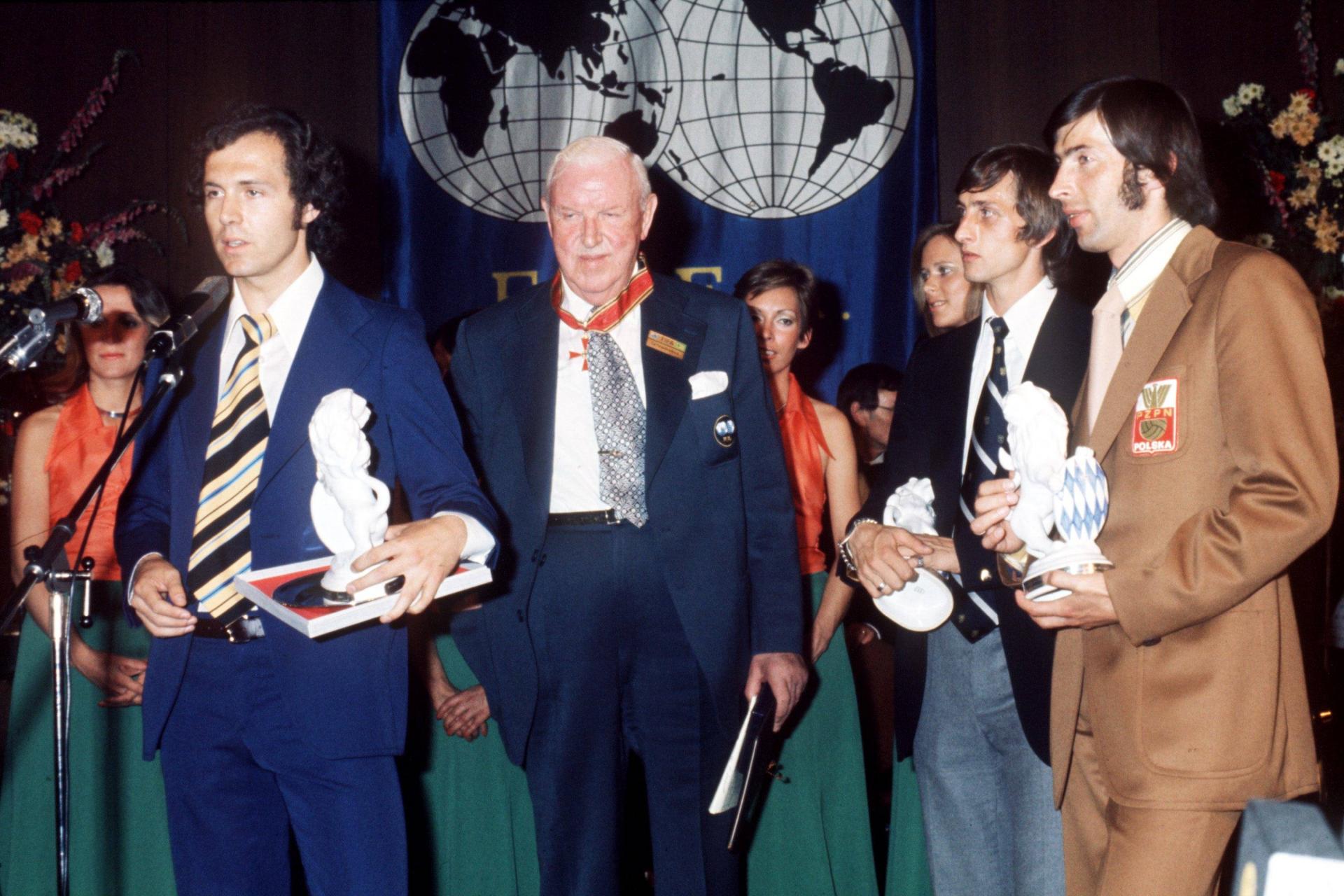Beckenbauer, Rous, Cruyff i Deyna na bankiecie z okazji zakończenia MŚ'74.