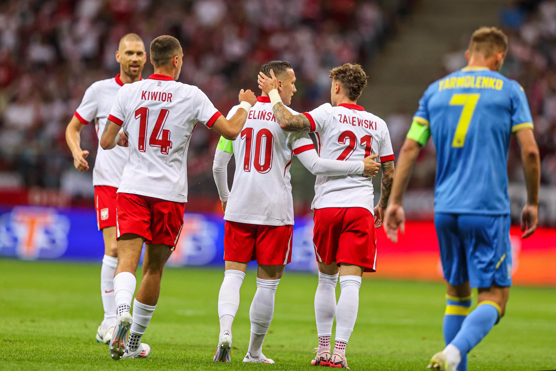 Polska - Ukraina 3:1, 07.06.2024 Nikola Zalewski Piotr Zieliński