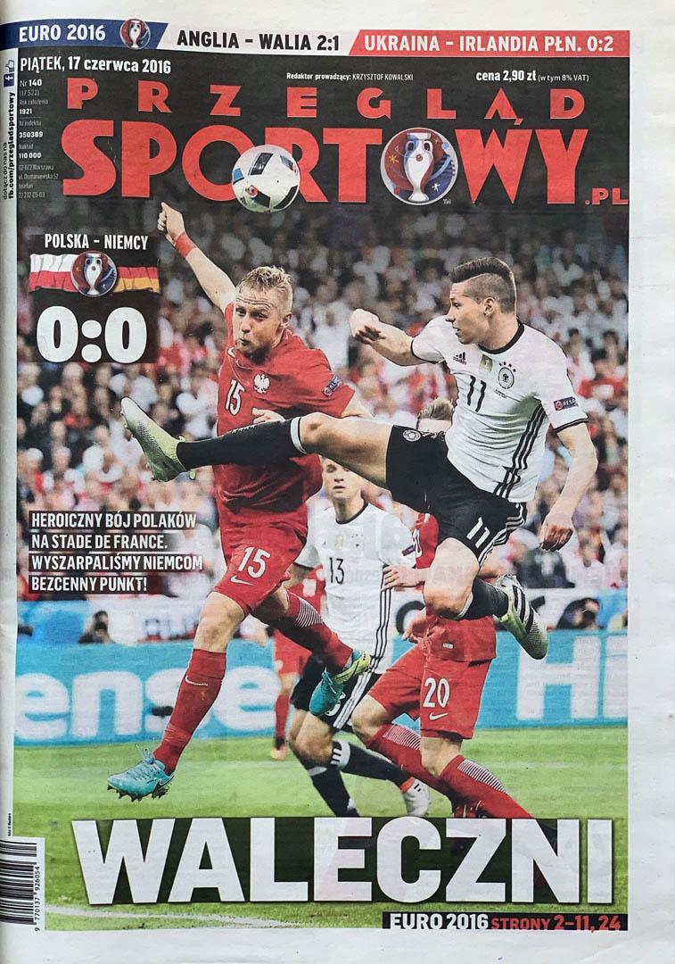 Okładka przeglądu sportowego po meczu Polska - Niemcy (16.06.2016)