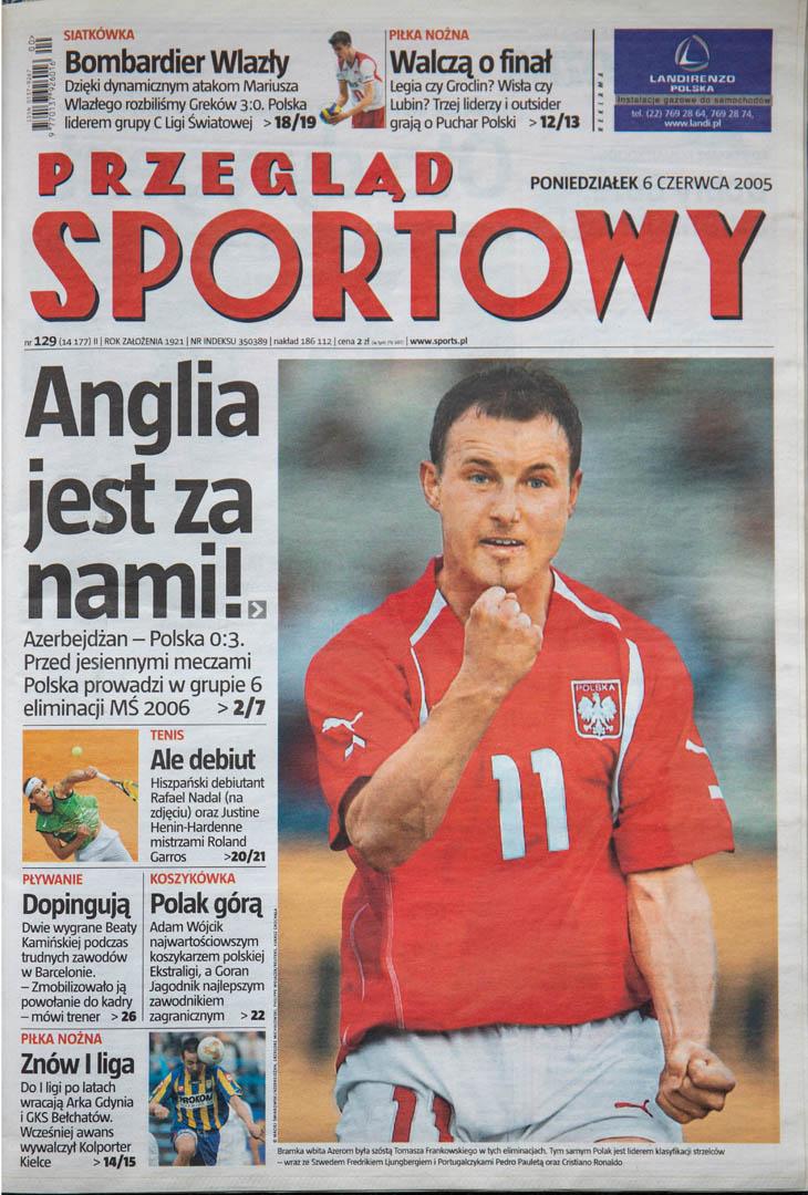 Okładka przeglądu sportowego po meczu Azerbejdżan - Polska (4.06.2005) 