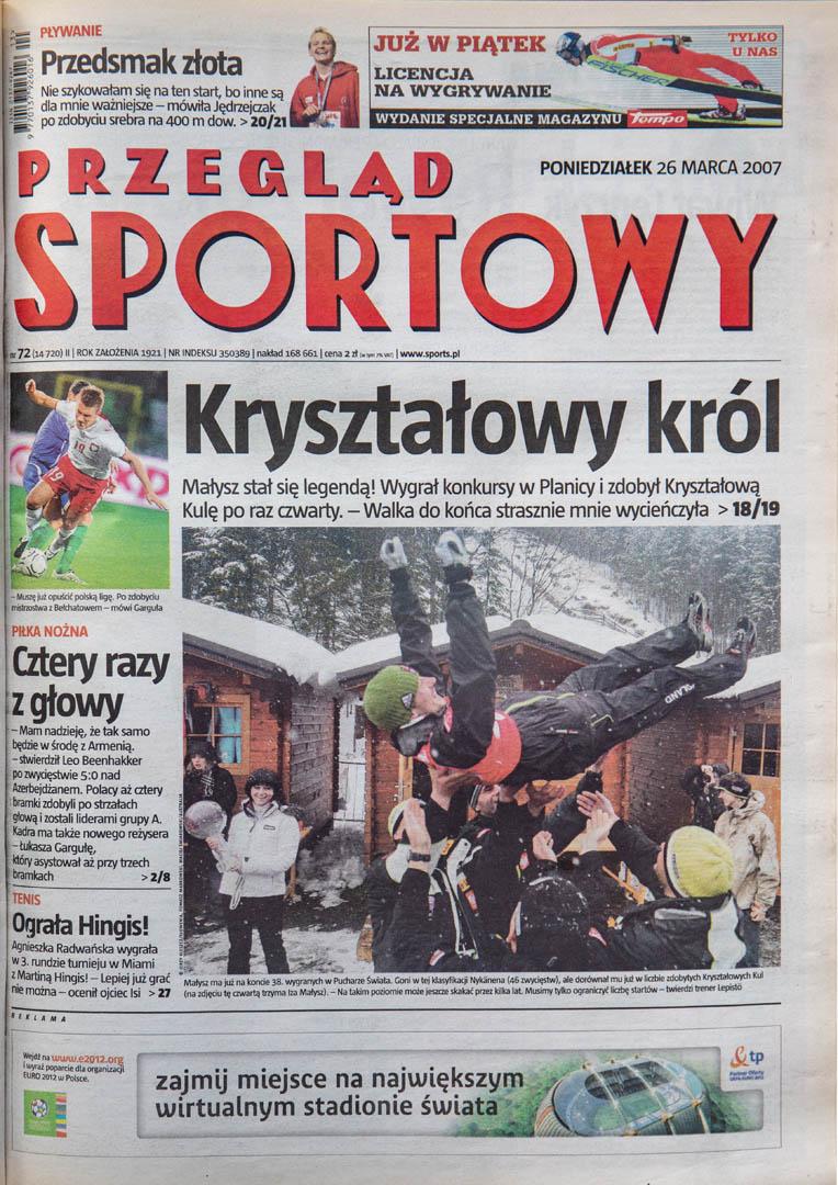 Okładka przeglądu sportowego po meczu Polska - Azerbejdżan (24.03.2007)