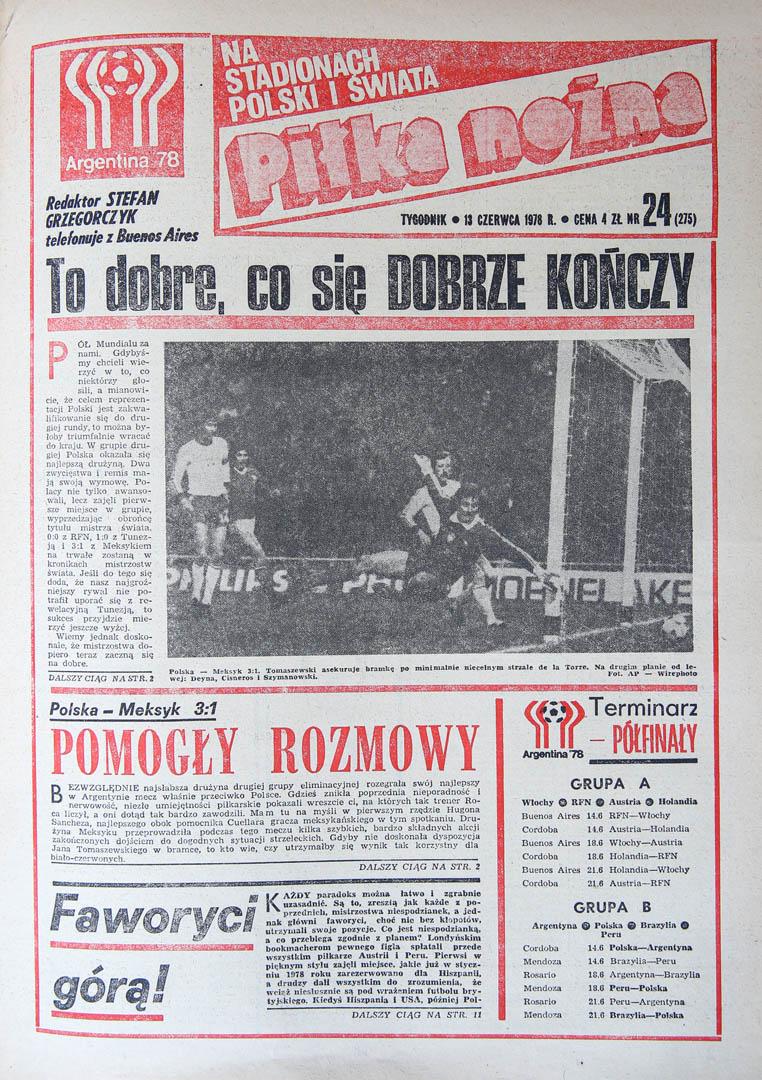 Okładka piłki nożnej po meczu Polska - Meksyk (10.06.1978)