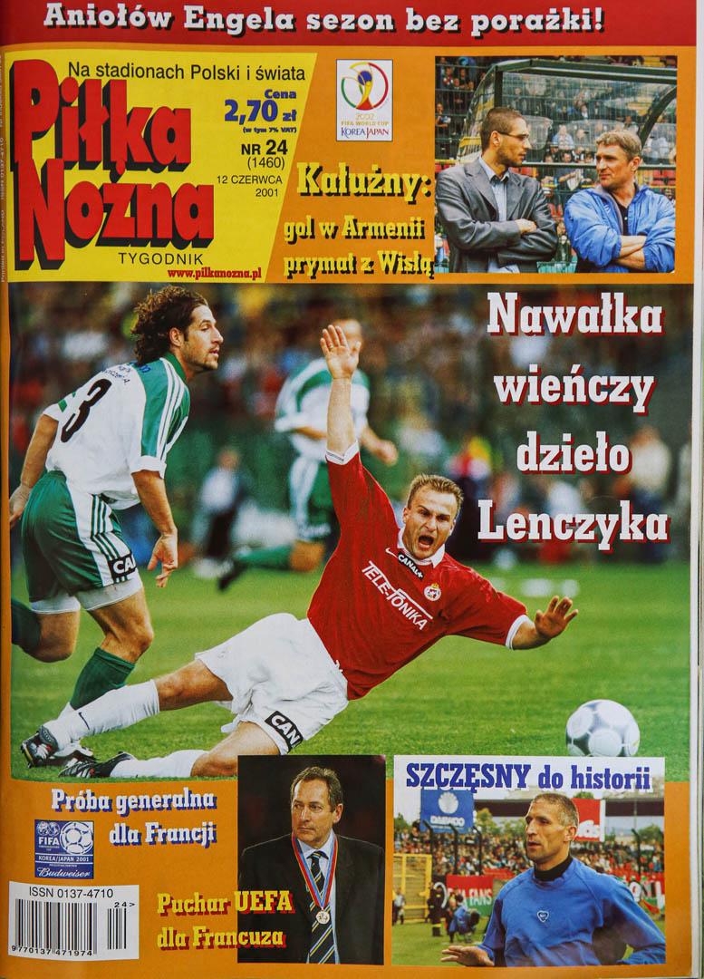 Okładka piłki nożnej po meczu Armenia - Polska (06.06.2001)