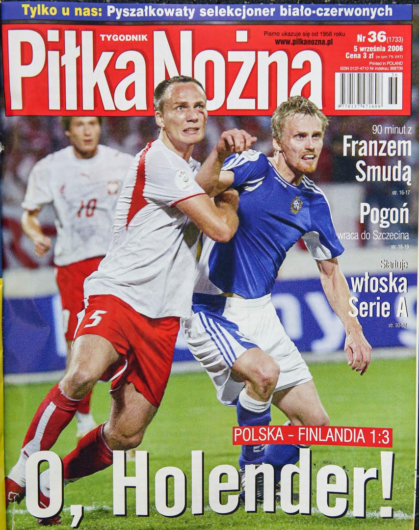 Okładka piłki nożnej po meczu Polska - Finlandia (02.09.2006)