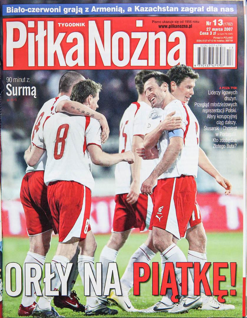 Okładka piłki nożnej po meczu Polska - Azerbejdżan (24.03.2007)