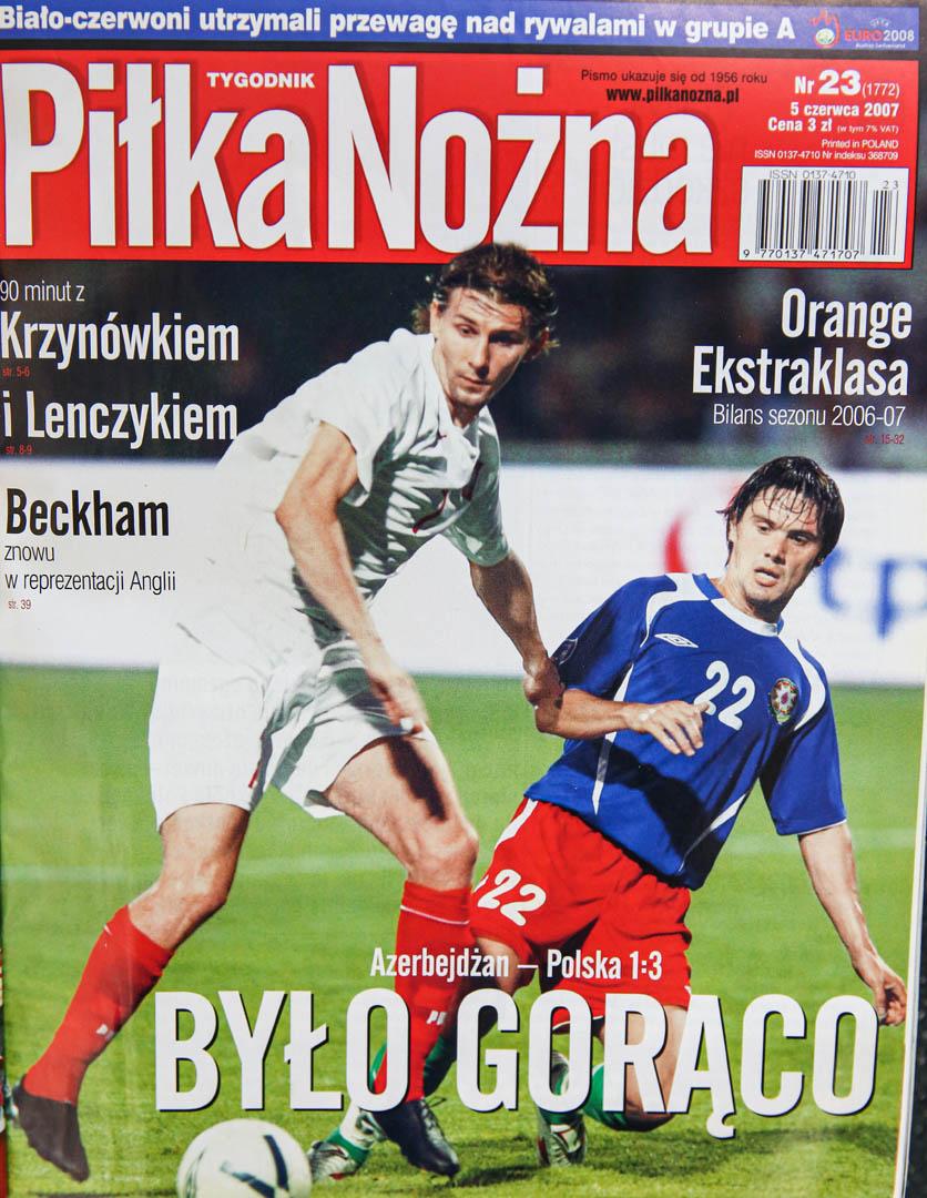 Okładka piłki nożnej po meczu Azerbejdżan - Polska (02.06.2007)