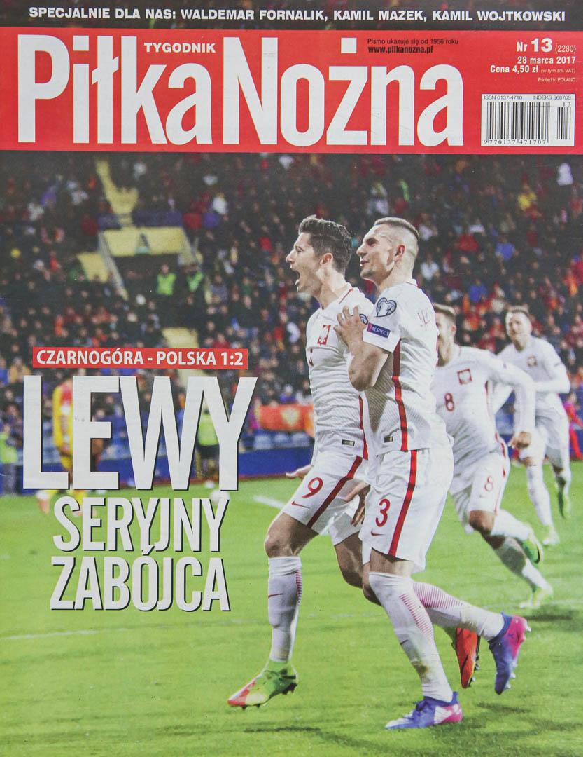 Okładka piłki nożnej po meczu Czarnogóra - Polska (26.03.2017)