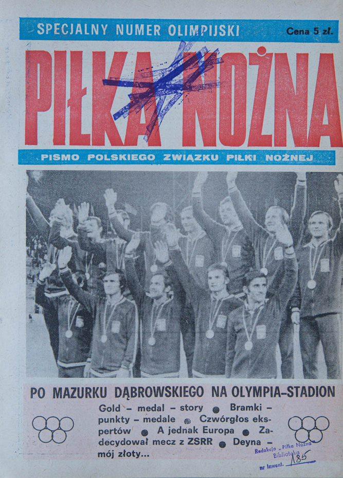 Okładka piłki nożnej po finale Igrzysk z Węgrami (10.09.1972)