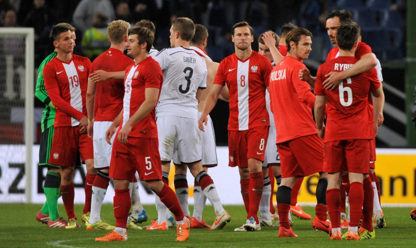 Piłkarze Polski i Niemiec po meczu