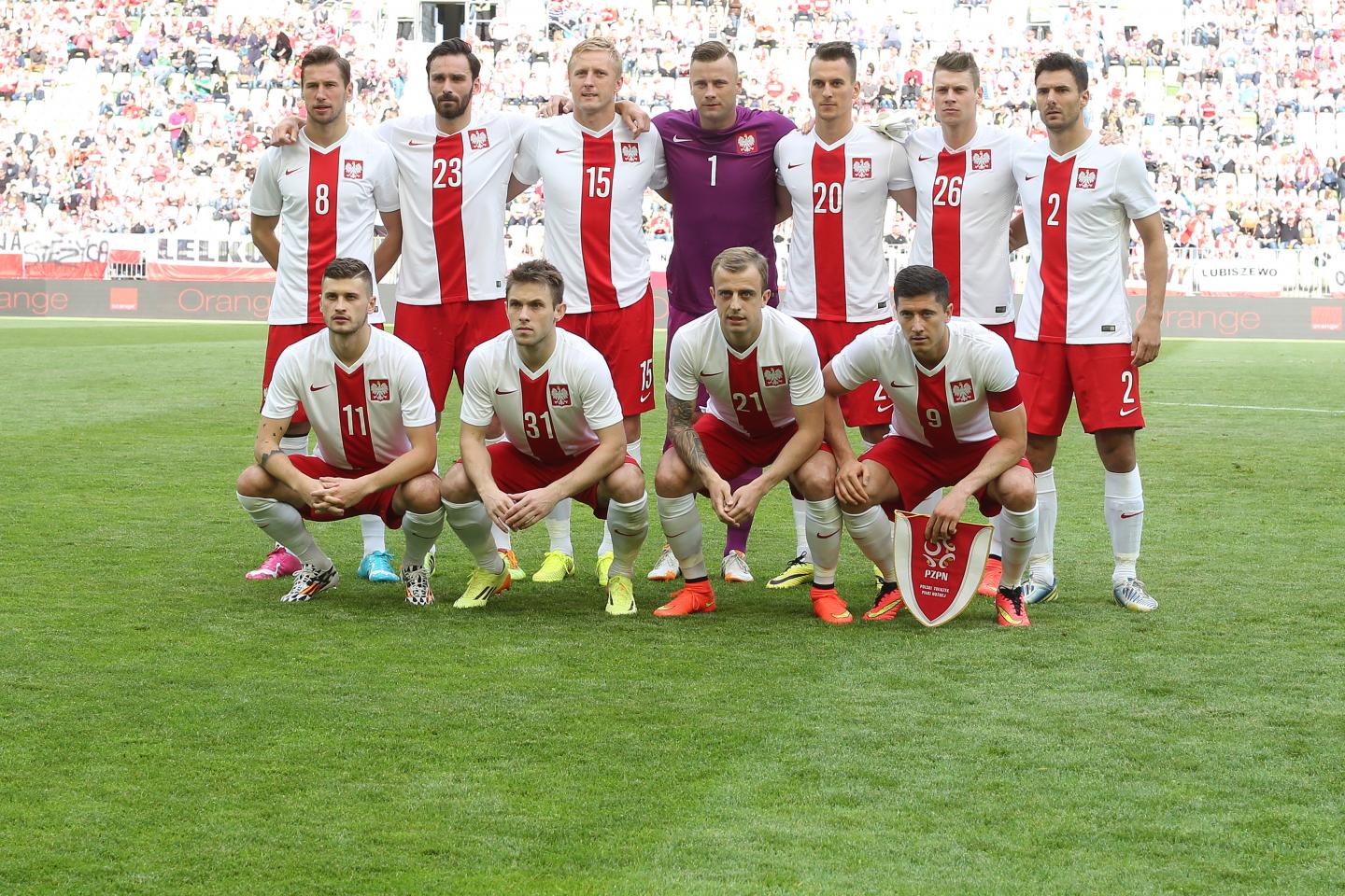 Reprezentacja Polski przed meczem z Litwą.